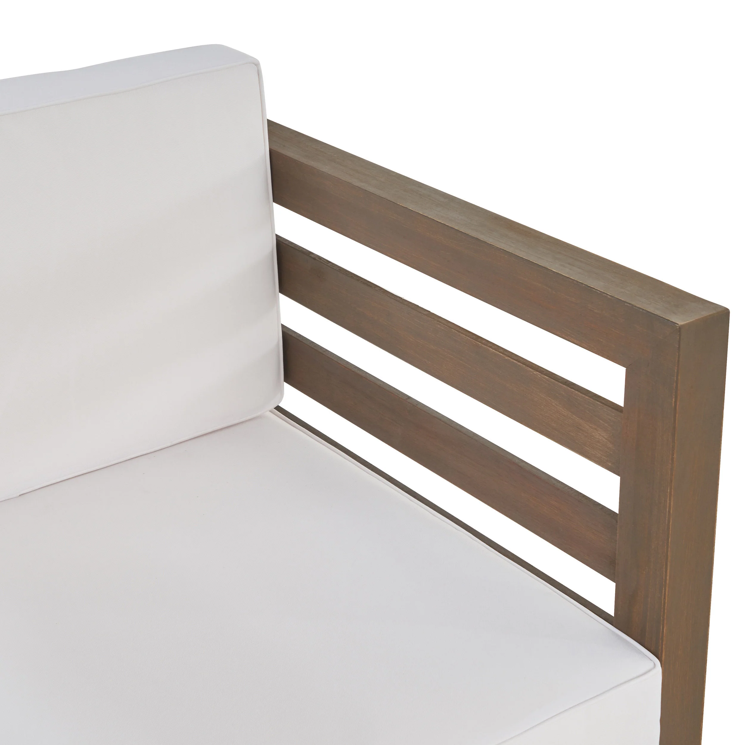 Louise Outdoor Acacia Wood Club Chair with Cushion - furnishings