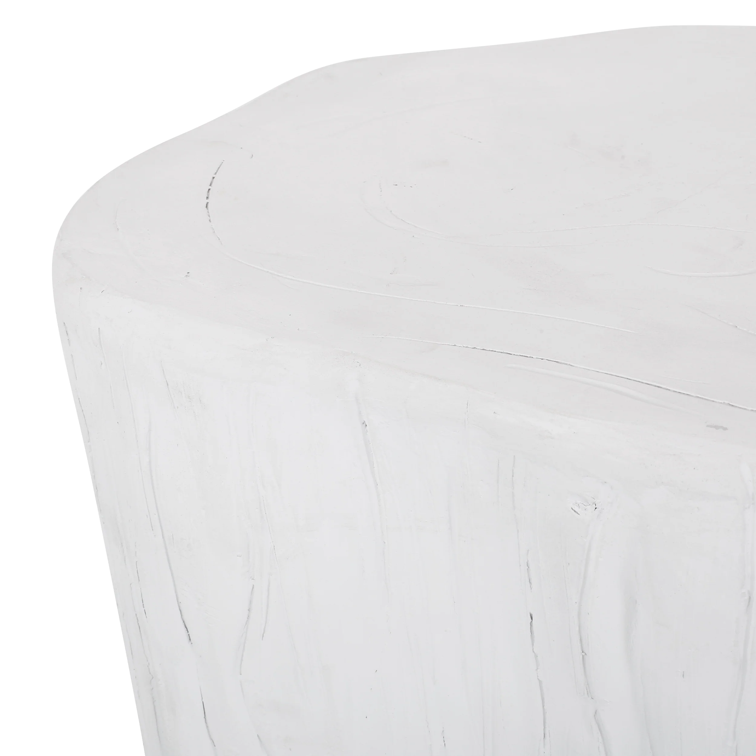 Boniare Outdoor Lightweight Concrete Side Table, Antique White - furnishings