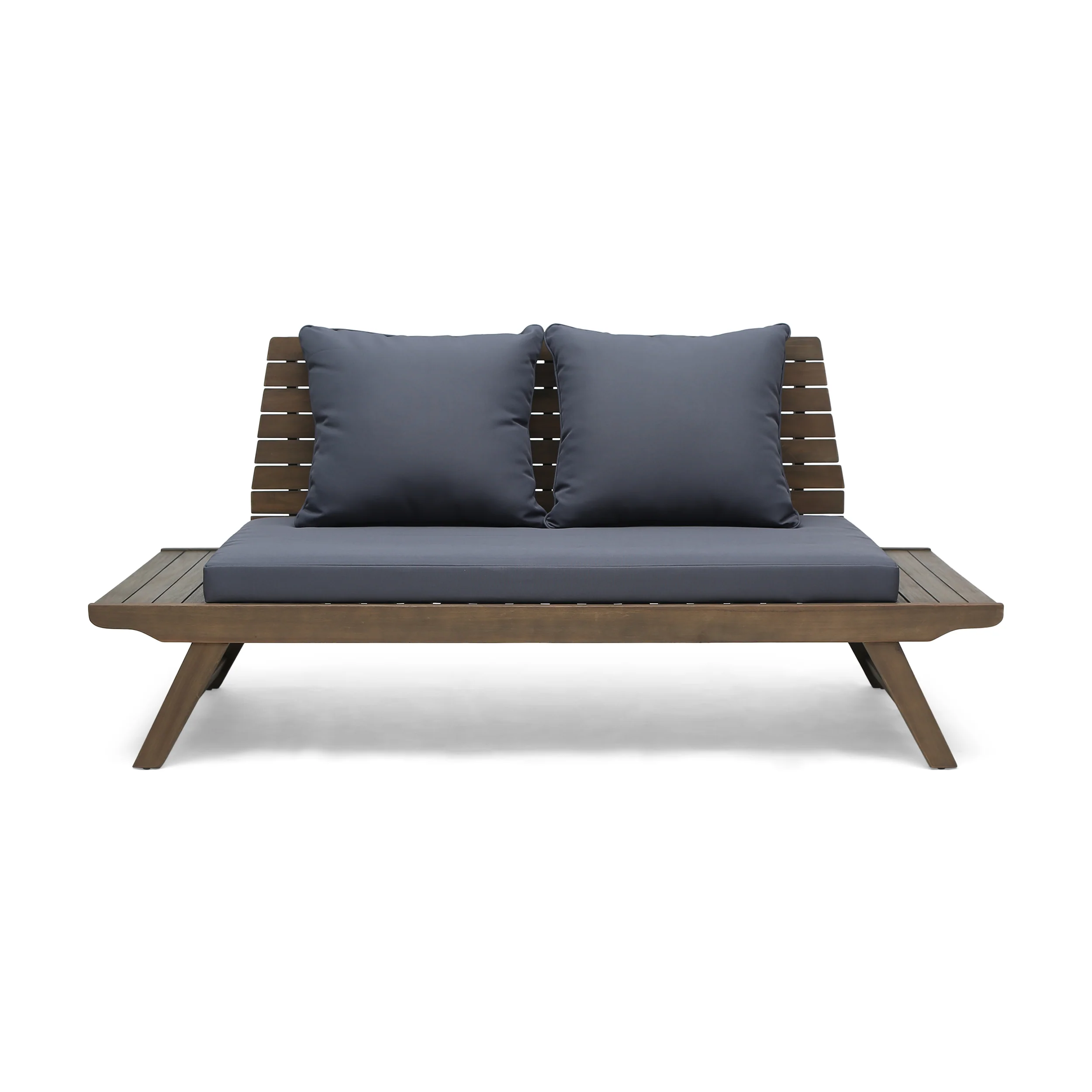 Enid Outdoor 2 Seater Acacia Wood Loveseat and Coffee Table Set - furnishings