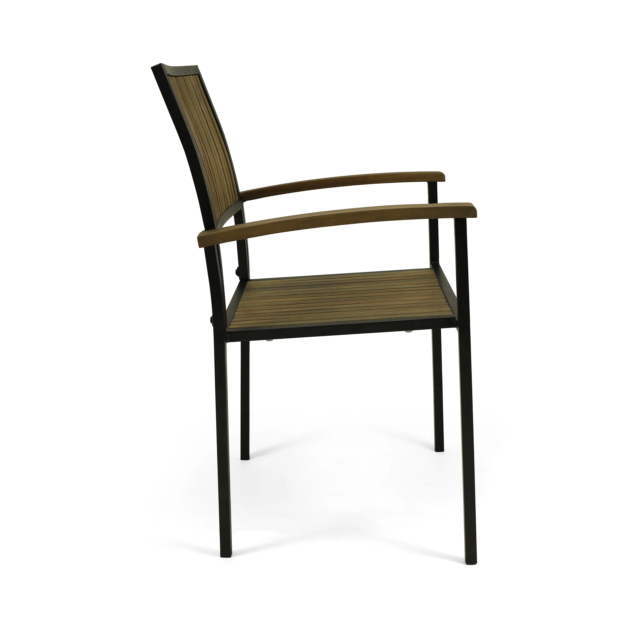 Owen Outdoor Wood and Iron Dining Chair (Set of 2) - furnishings