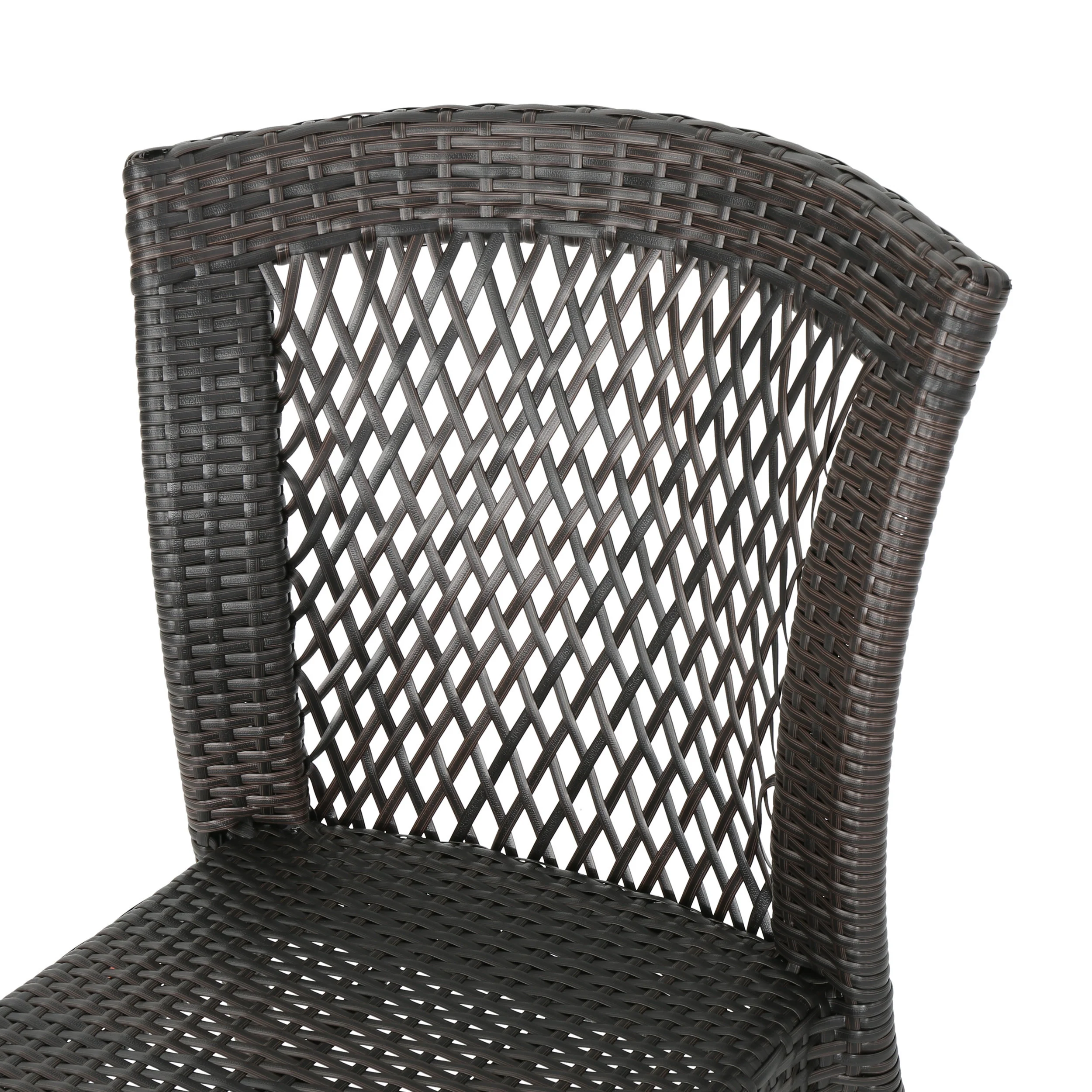 Capella Outdoor 3 Piece Multi-brown Wicker Stacking Chair Chat Set - furnishings