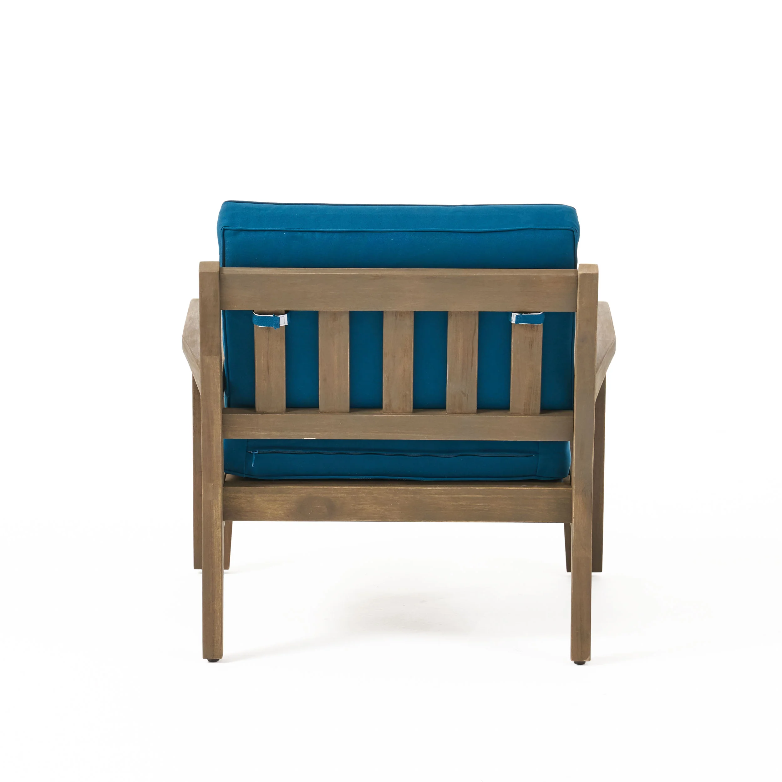 Parma Outdoor Acacia Wood Club Chairs with Cushions (Set of 4) - furnishings