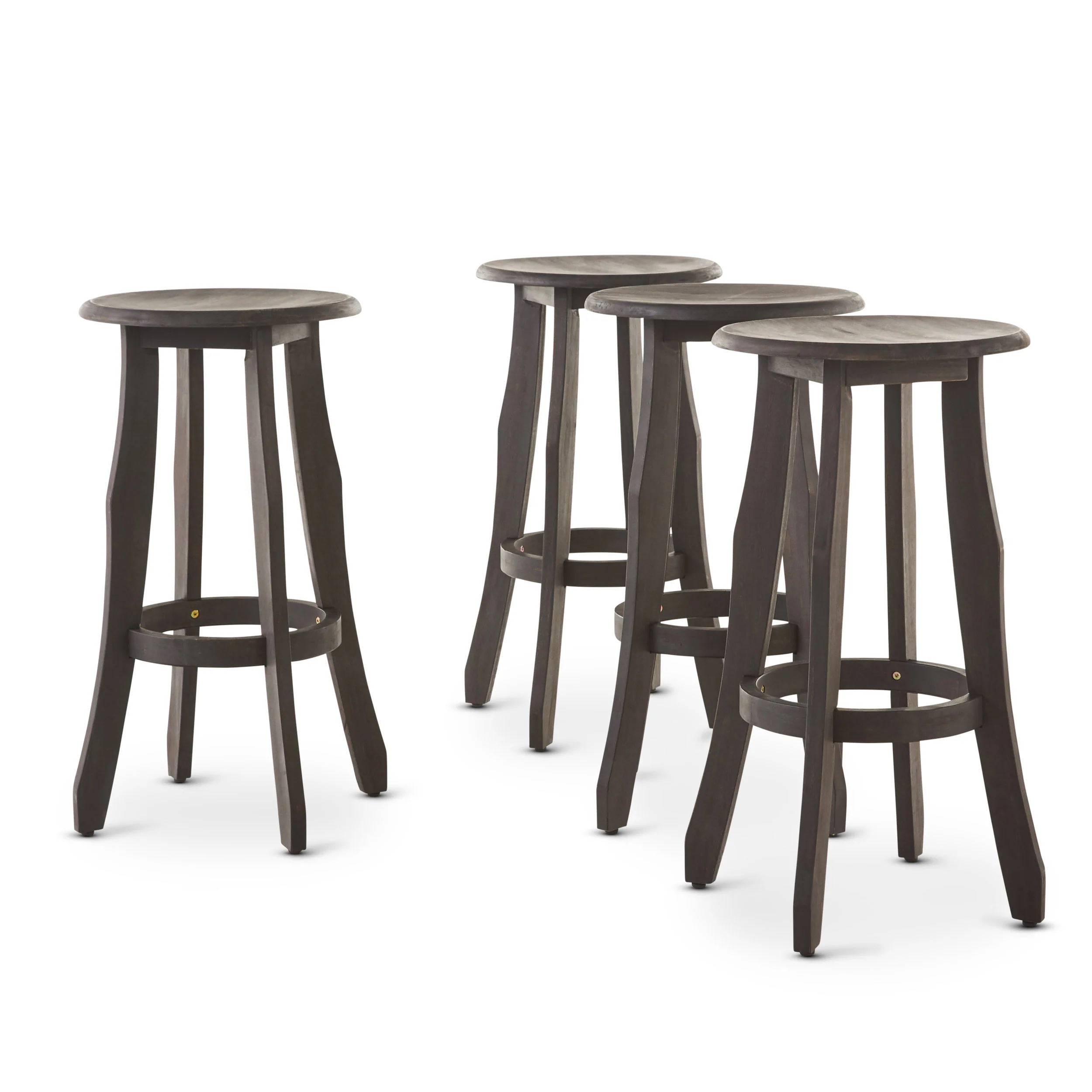 Primrose 30-Inch Outdoor Dark Grey Finished Acacia Wood Barstools - furnishings