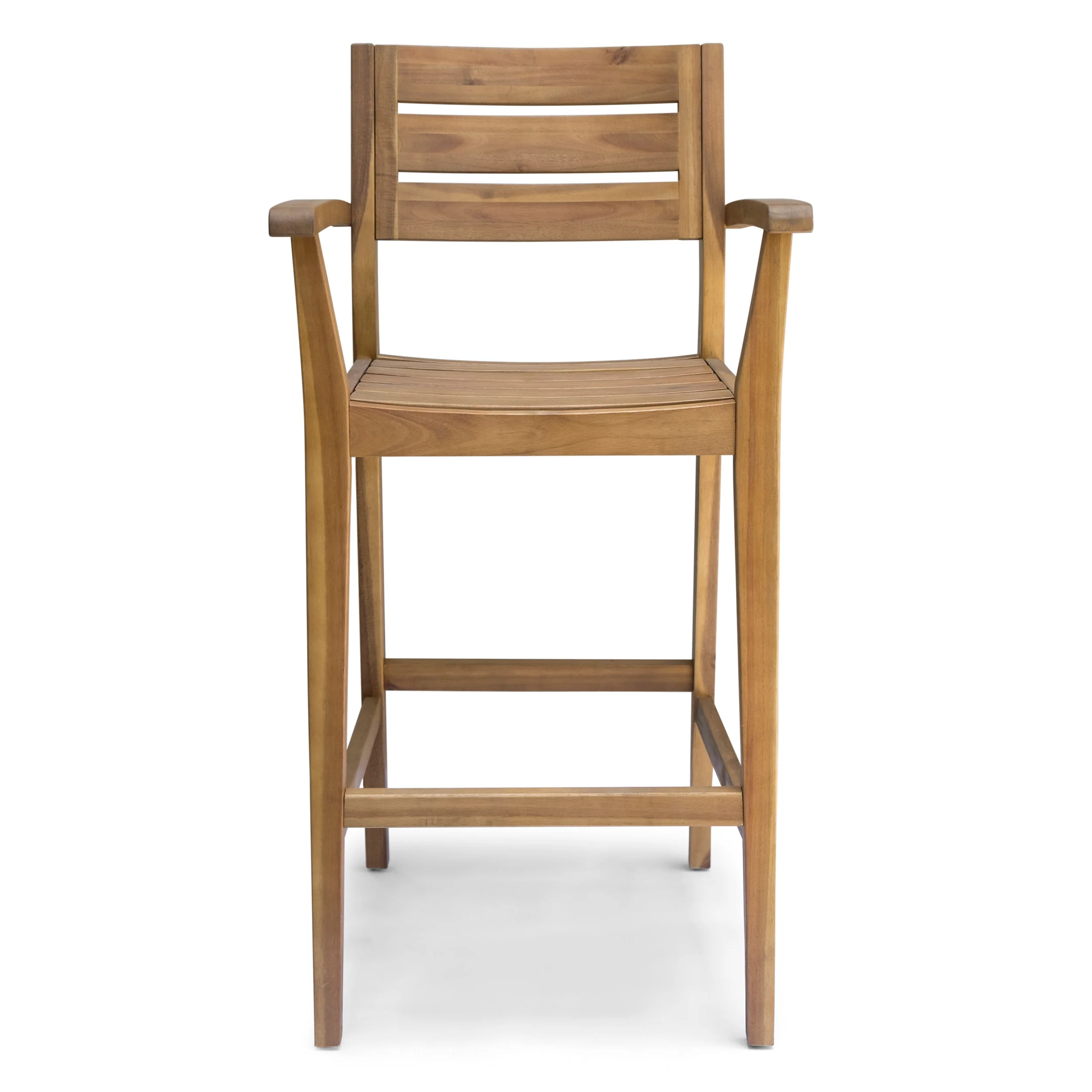 Blair Outdoor Rustic Acacia Wood Barstool (Set of 4) - furnishings