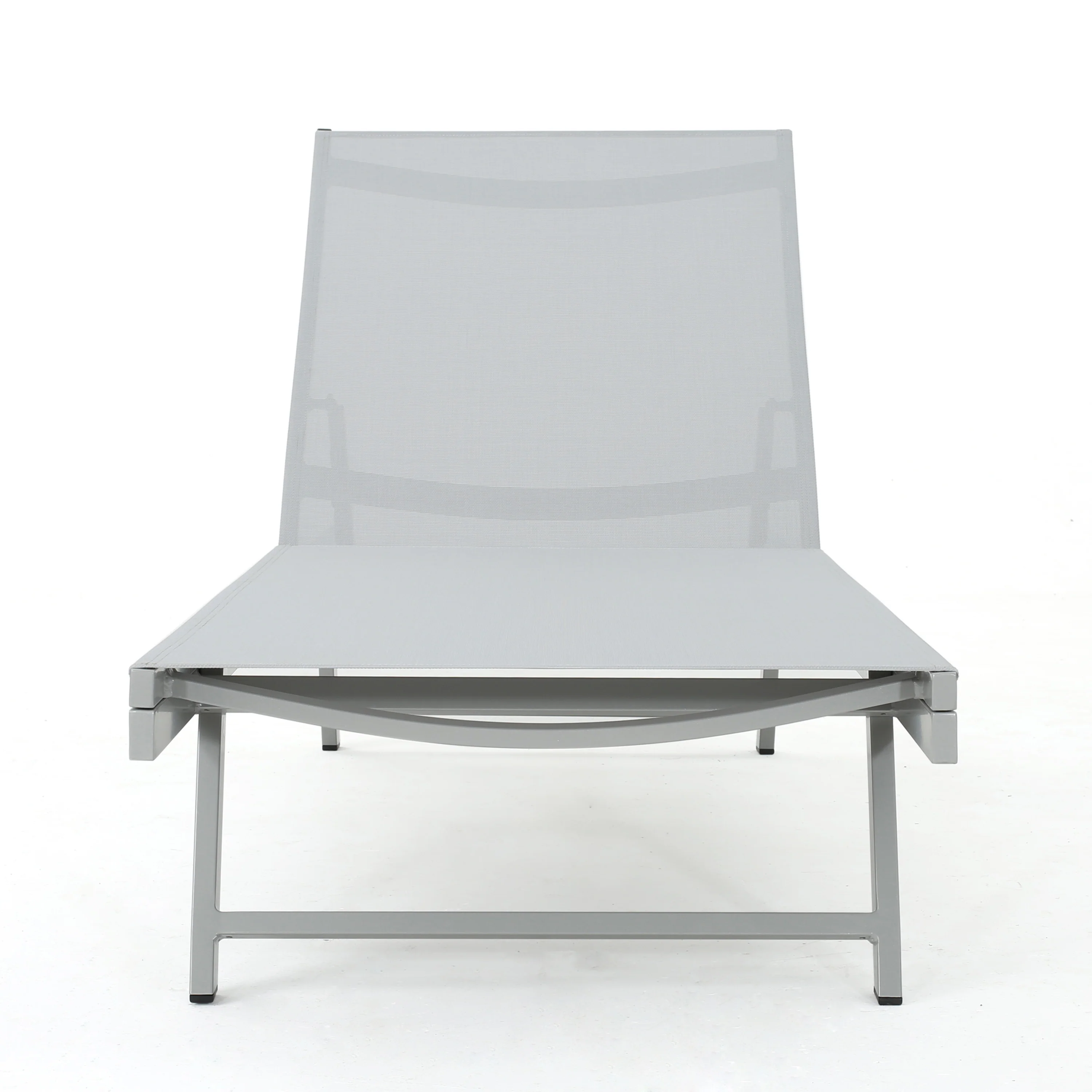 Holm Outdoor Gray Mesh Chaise Lounge with Aluminum Frame - furnishings