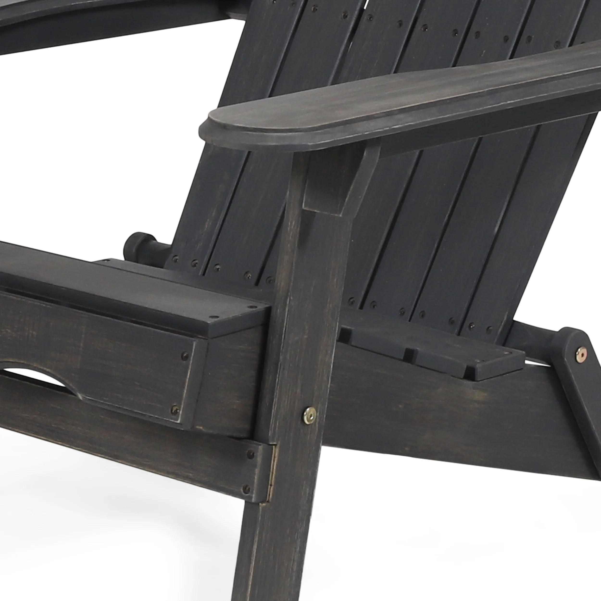 Nelie Outdoor Acacia Wood Folding Adirondack Chairs with Cushions - furnishings