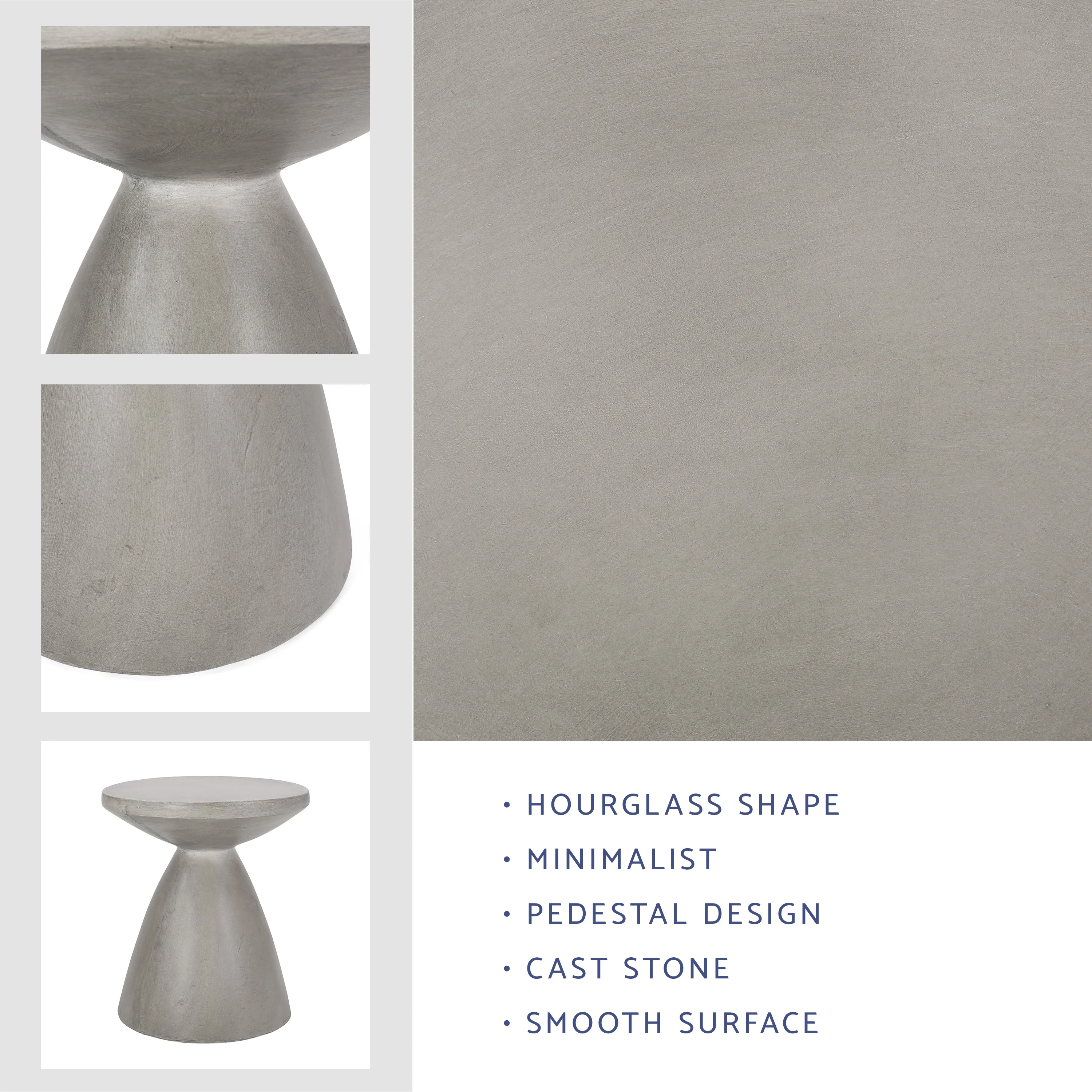 Inkwood Outdoor Lightweight Concrete Side Table, Concrete Finish - furnishings