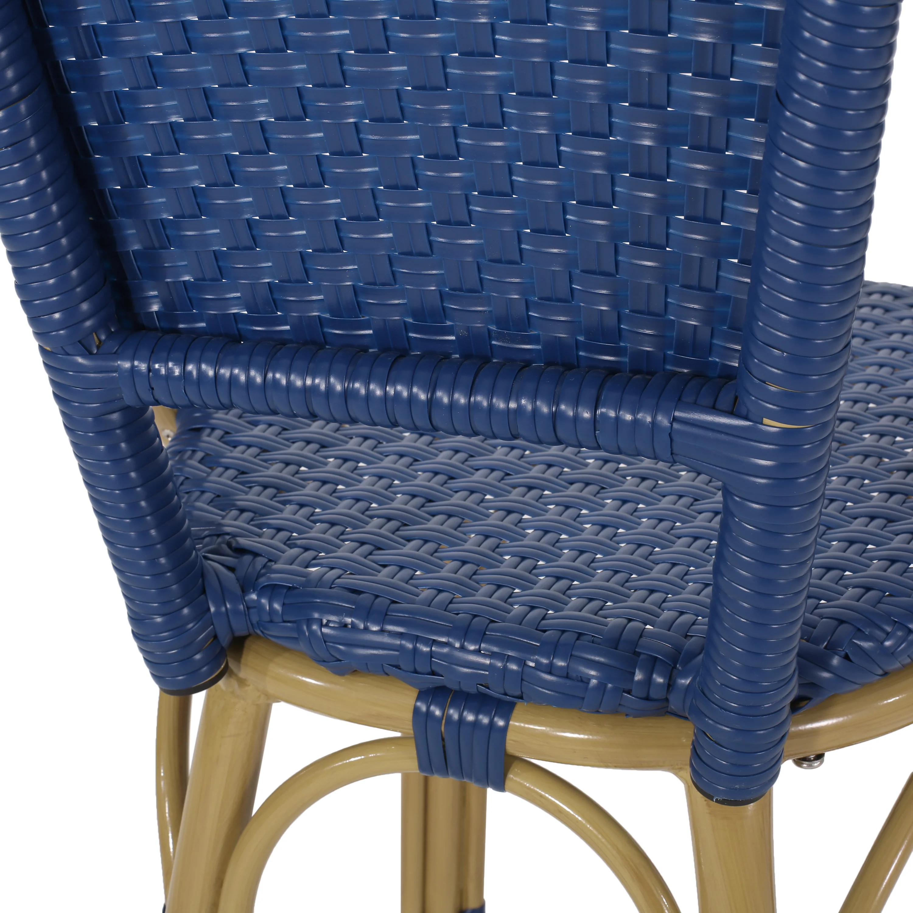 Cotterell Outdoor French Wicker and Aluminum 29.5 Inch Barstools, Set of 2 - furnishings