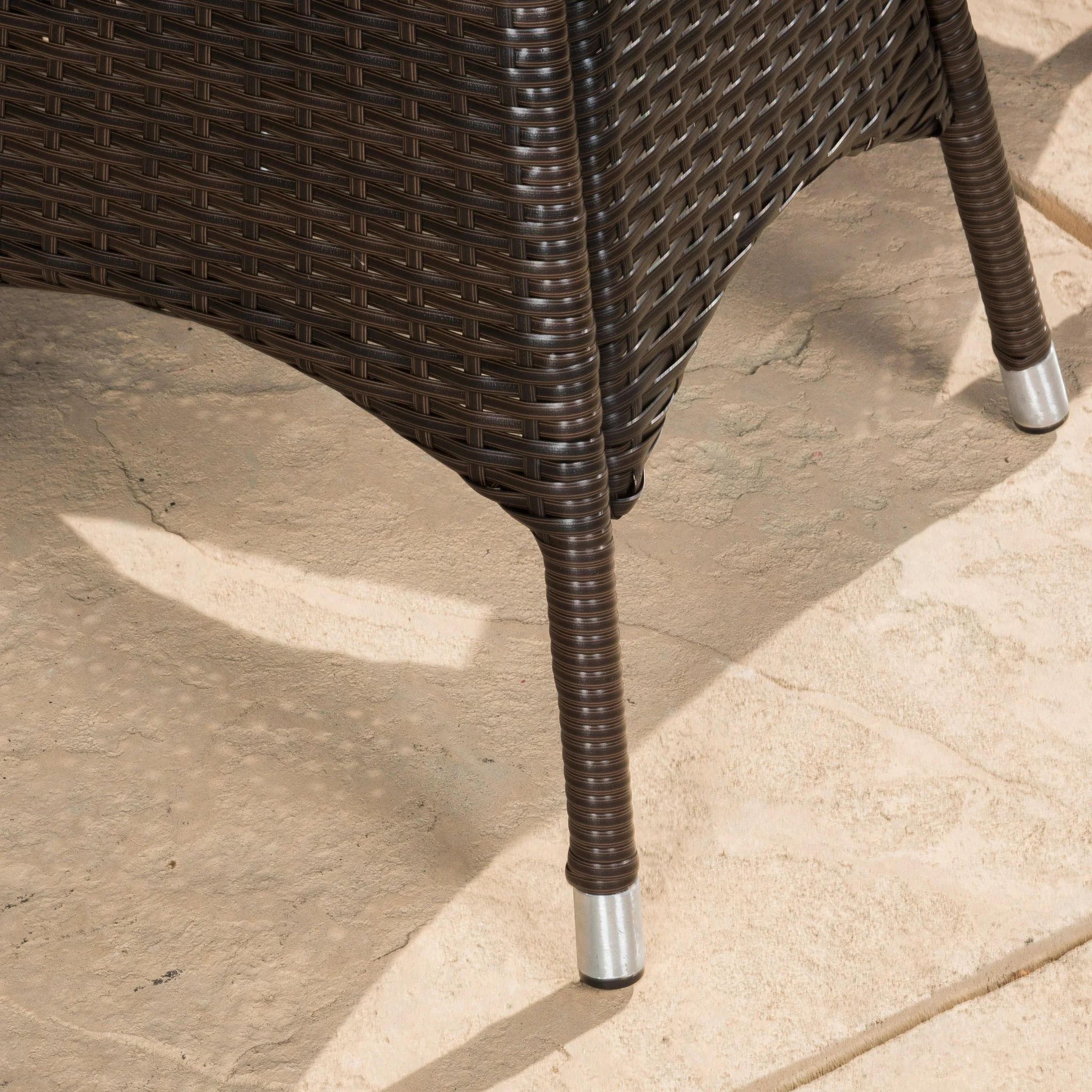 Mockler Outdoor Contemporary Multi-Brown Round 3pc Bistro Set - furnishings