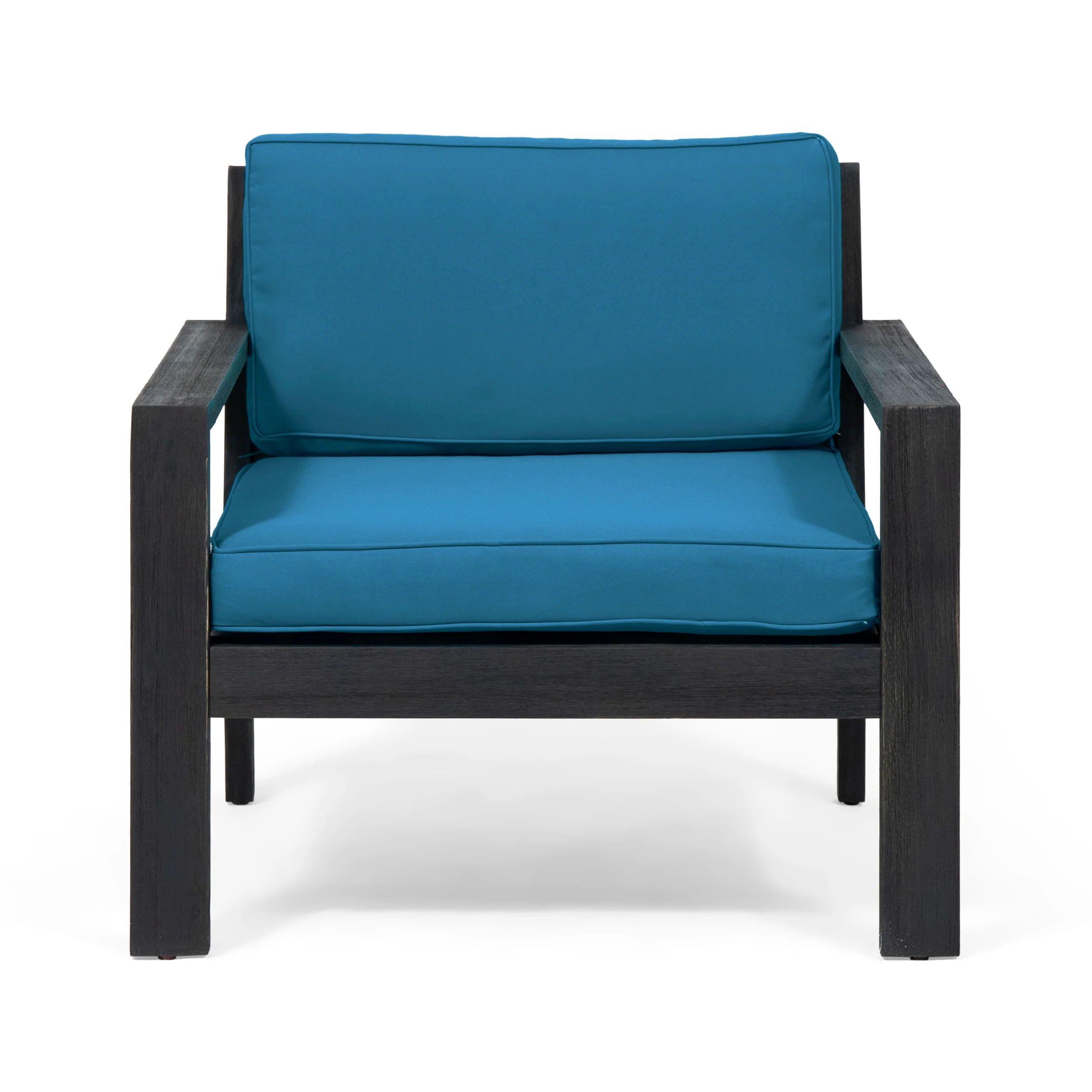 Susan Outdoor Acacia Wood Club Chairs with Cushions (Set of 2) - furnishings