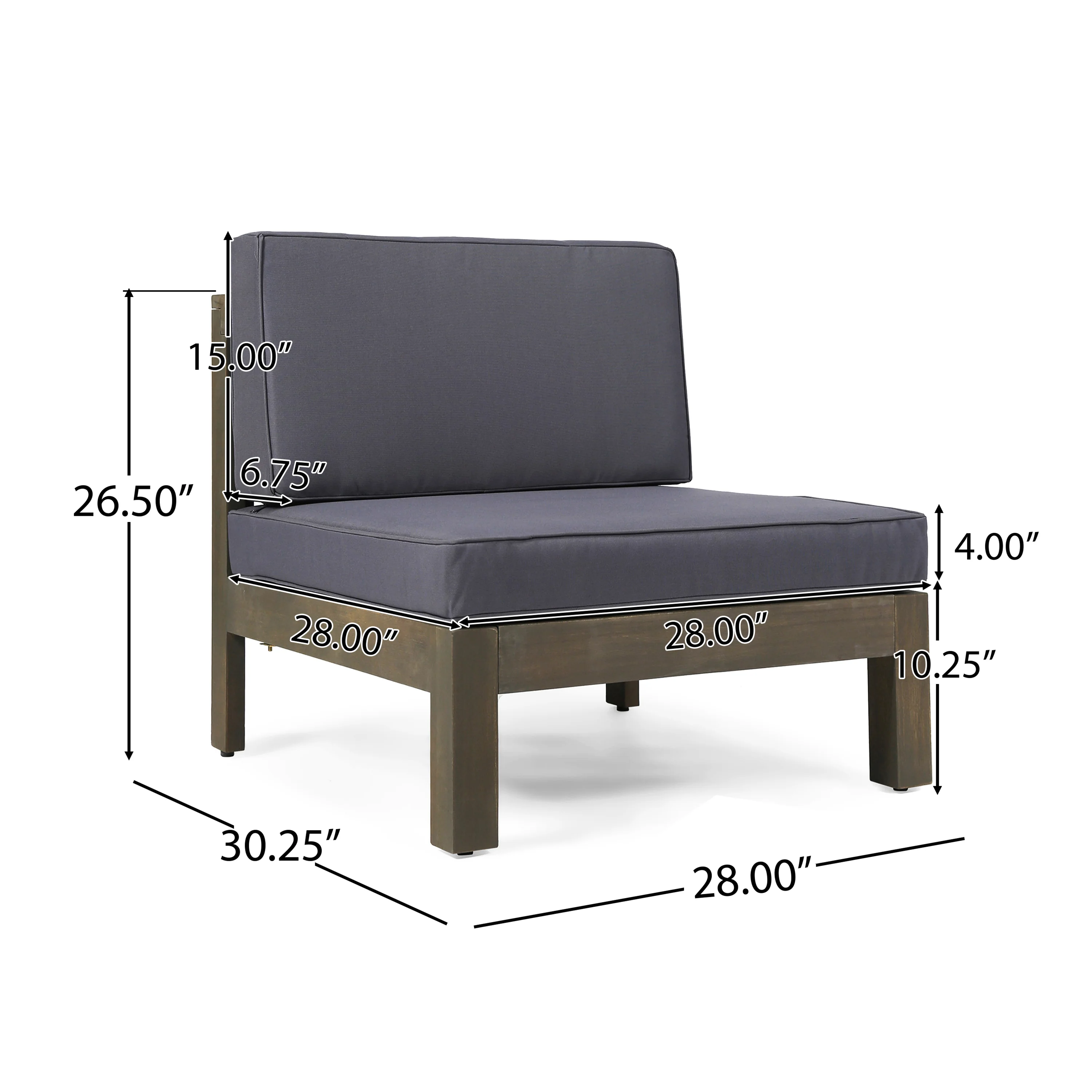 Dawson Outdoor U-Shaped Sectional Sofa Set with Coffee Table - 9-Piece 8-Seater - Acacia Wood - Outdoor Cushions - furnishings