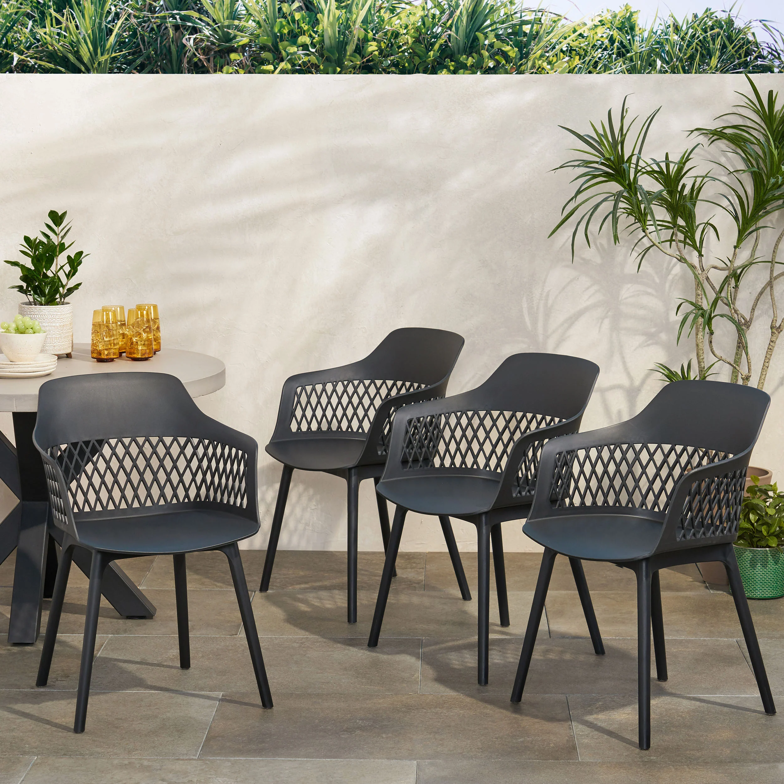 Airyanna Outdoor Modern Dining Chair (Set of 4) - furnishings