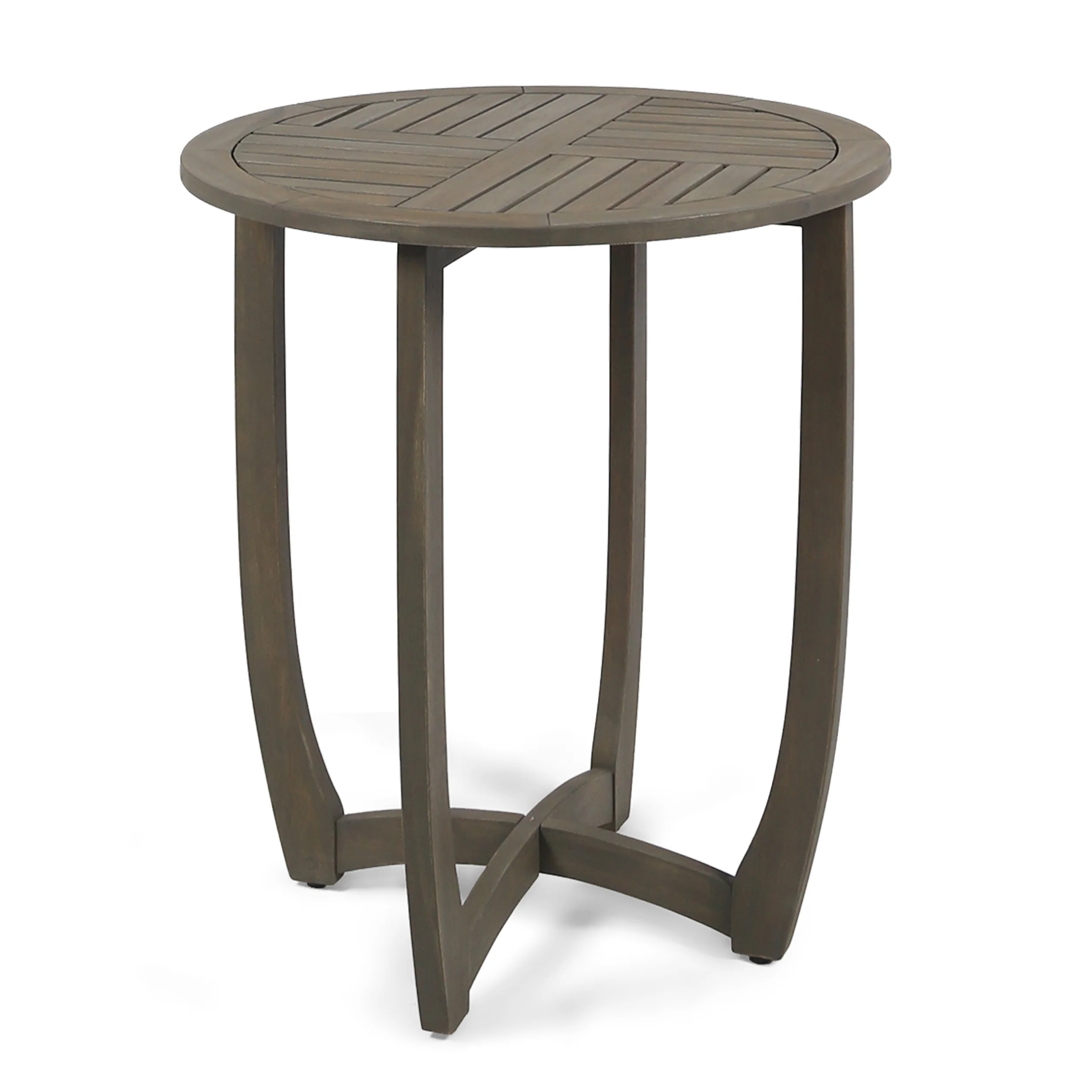 Andria Outdoor Acacia Wood Bistro Table, Gray - furnishings