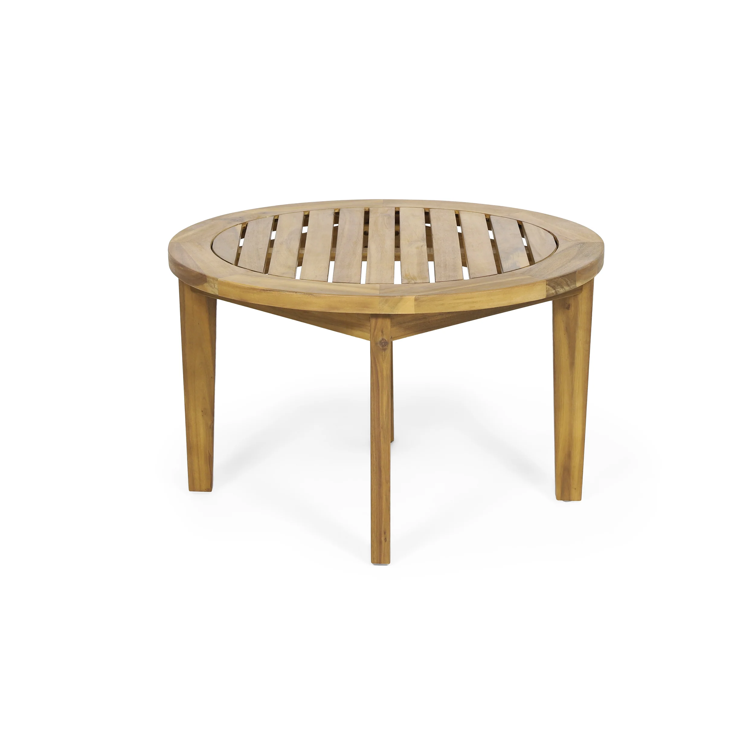 Dean Outdoor Acacia Wood Circular Coffee Table, Teak - furnishings