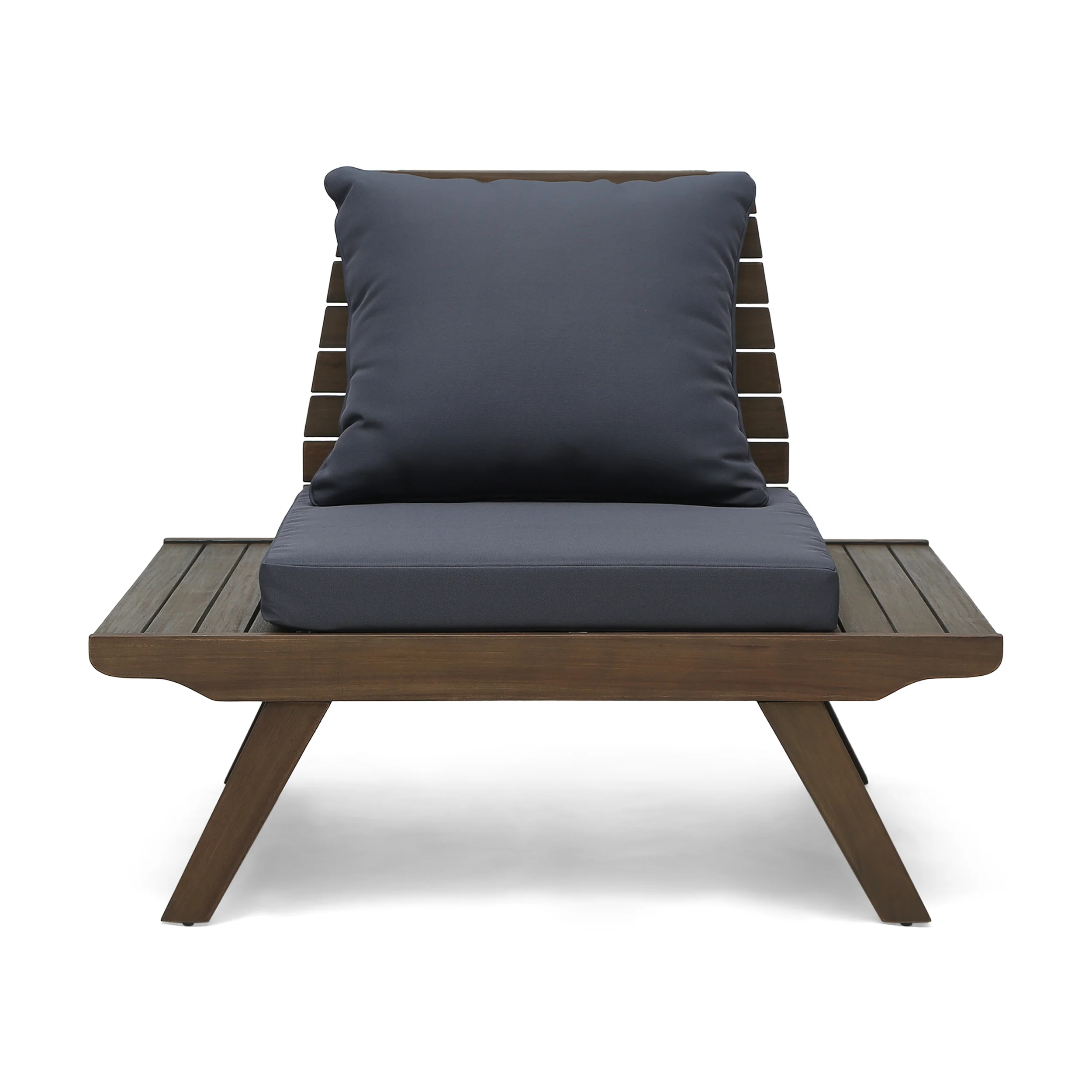 Kailee Outdoor Wooden Club Chairs with Cushions (Set of 2), Dark Gray and Gray Finish - furnishings