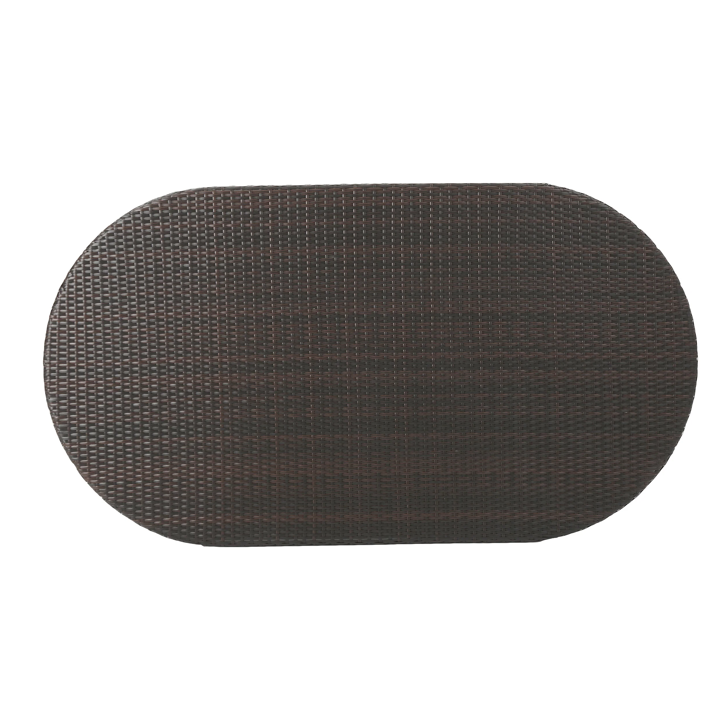 Domo Outdoor 69 Inch Wicker Oval Dining Table - furnishings