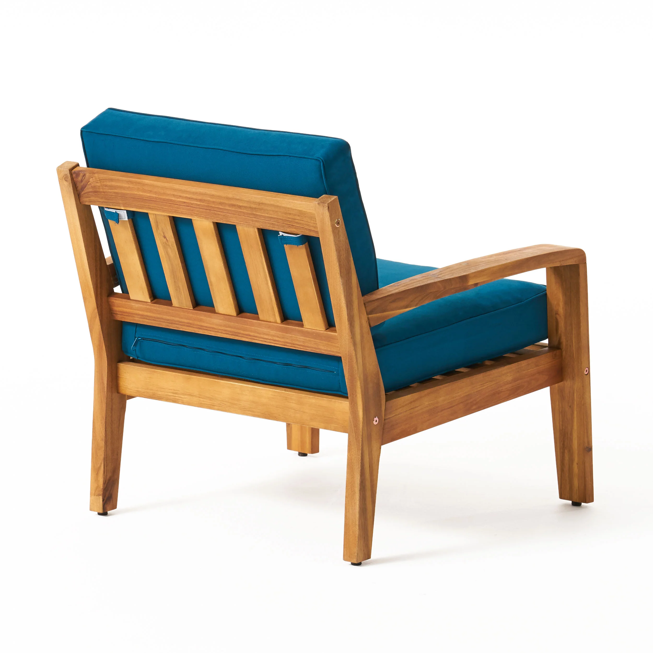 Parma Outdoor Acacia Wood Club Chairs with Cushions (Set of 4) - furnishings