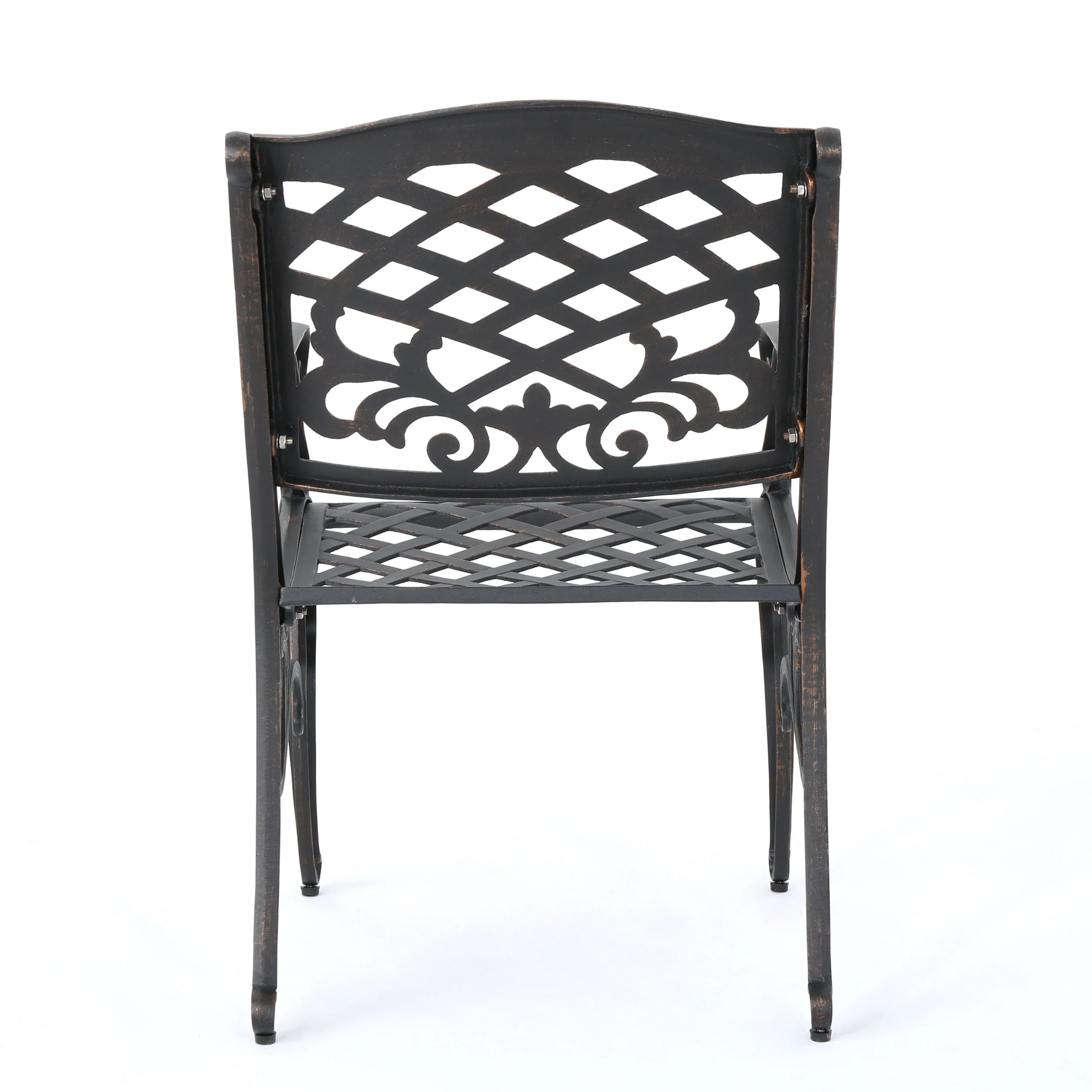 Myrtle Beach Outdoor Patina Copper Finished Aluminum Dining Chairs (Set of 2) - furnishings