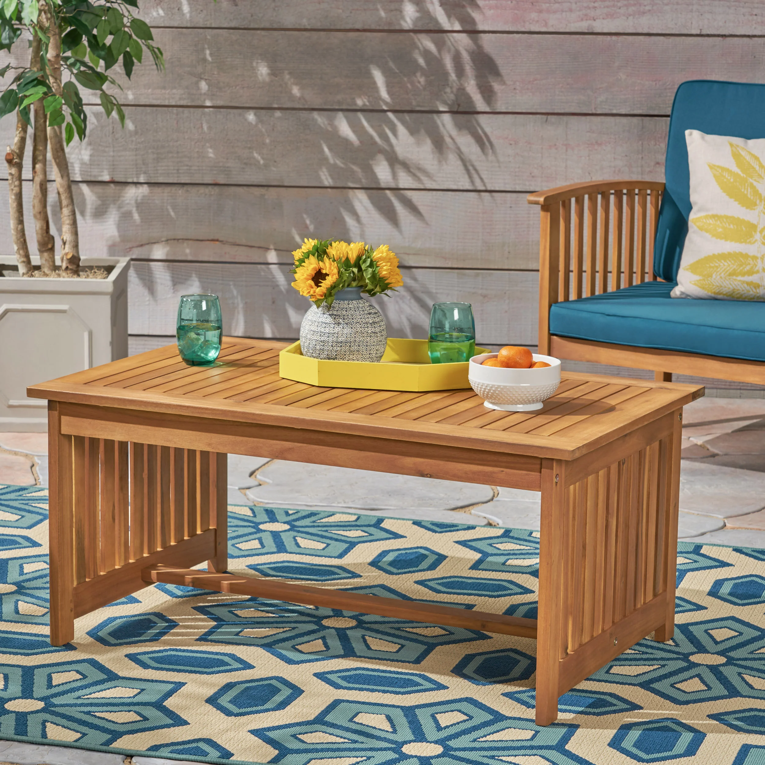 Grace Outdoor Acacia Wood Coffee Table - furnishings