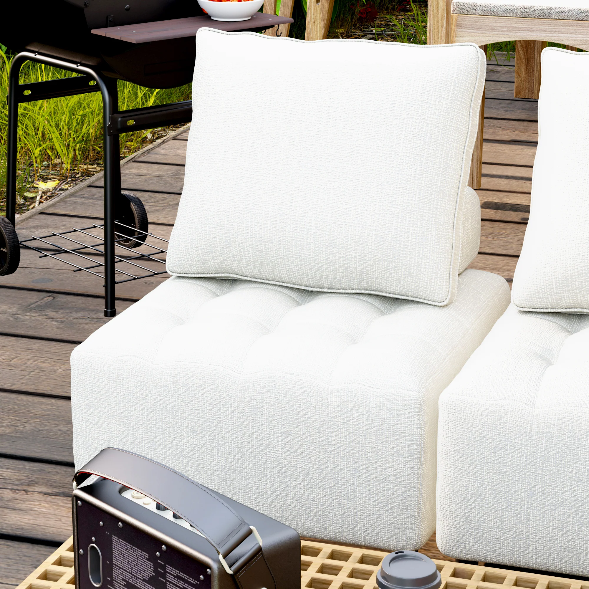 Premium Outdoor Modular Sofa with Aluminum Frame, Removable Cushions & Waterproof Cover - furnishings