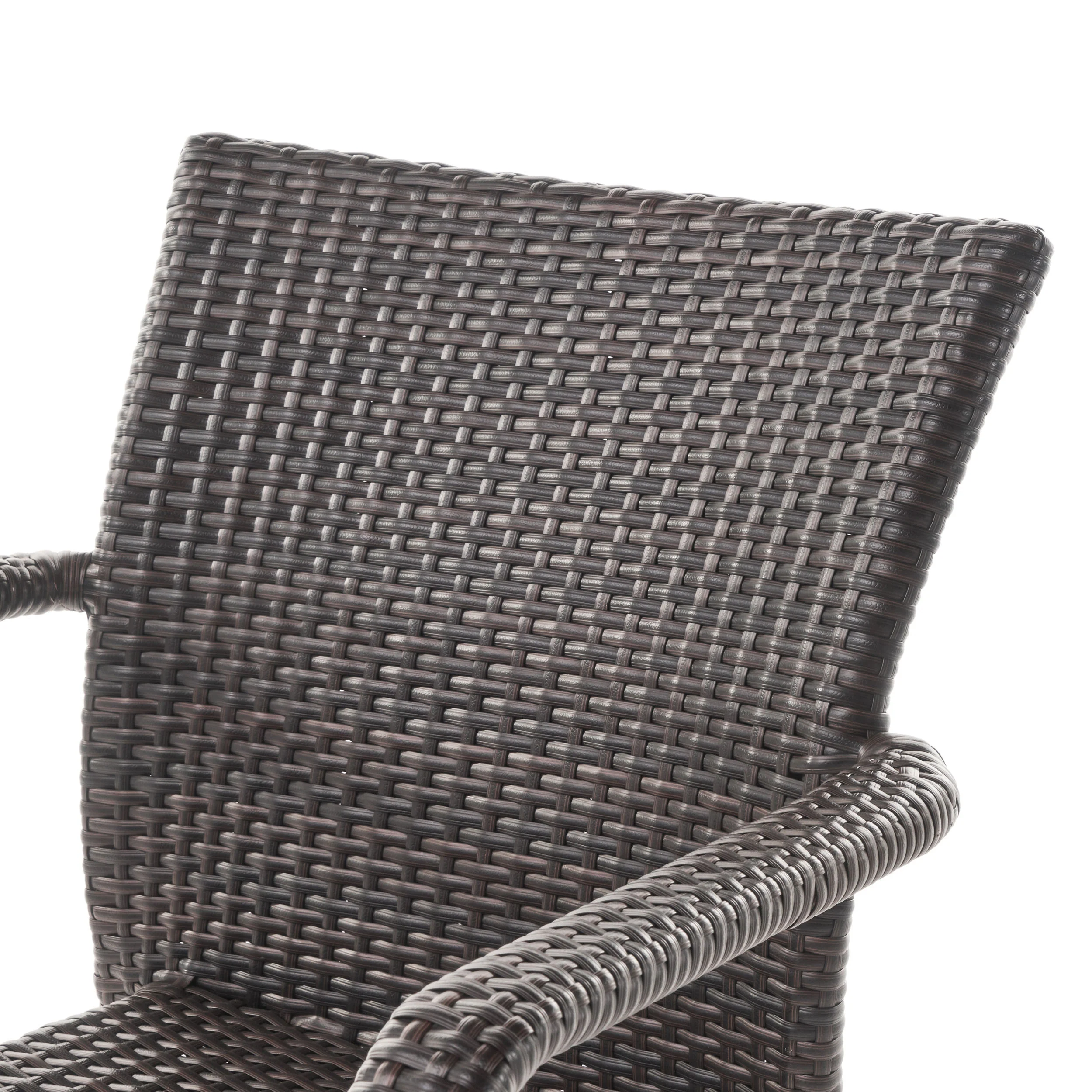 Dylan Outdoor Wicker Armed Aluminum Framed Stack Chairs (Set of 2) - furnishings