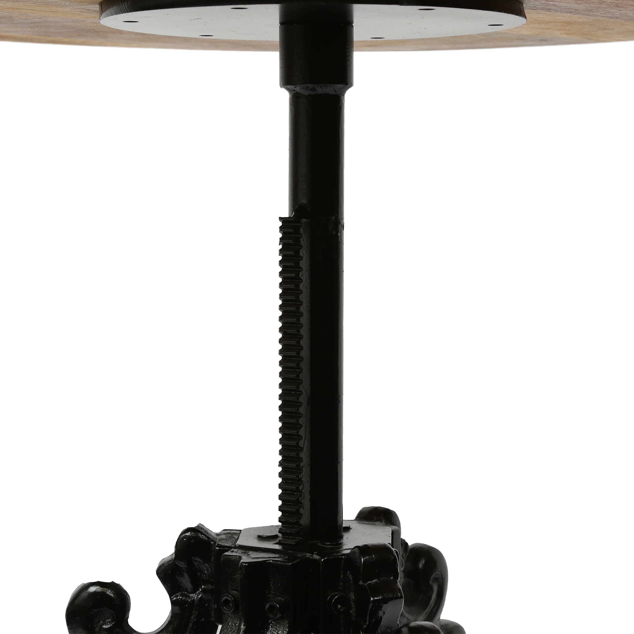 Regina Outdoor Handcrafted Mango Wood Adjustable Height Bistro Table, Natural and Black - furnishings