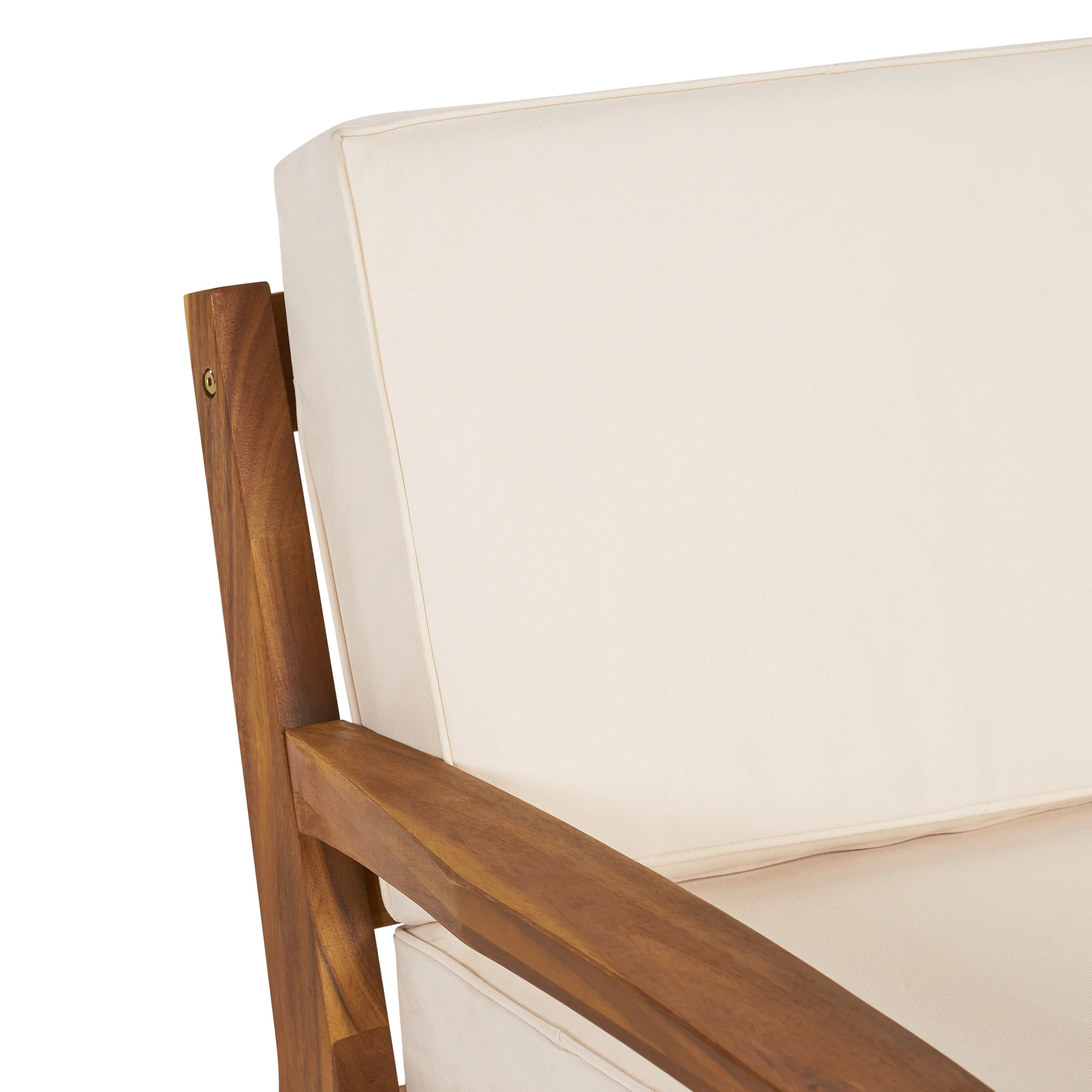 Parma Outdoor Wood Patio Furniture Club Chairs w/ Water Resistant Cushions (Set of 2) - furnishings