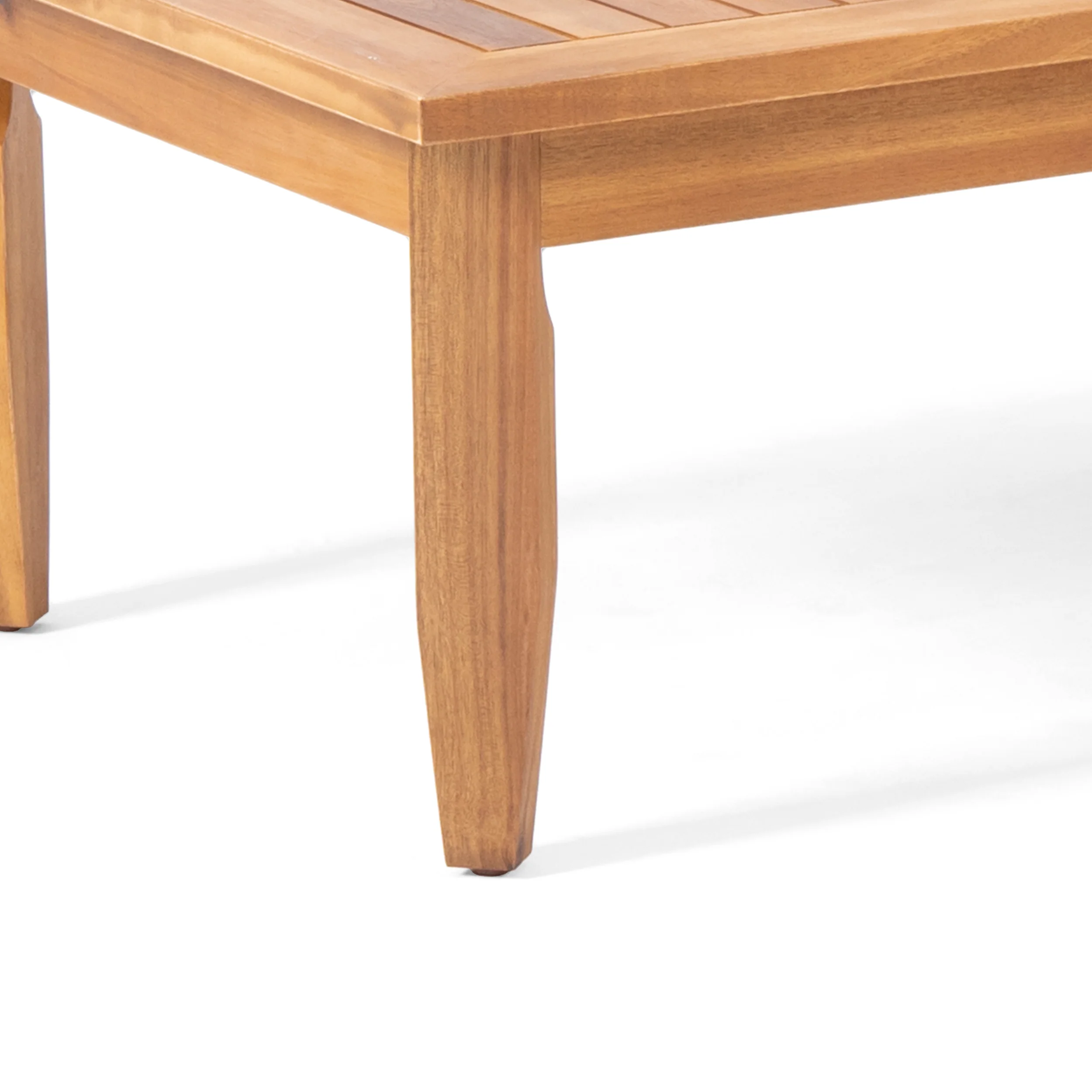 Bianca Outdoor Mid-Century Modern Acacia Wood Loveseat Set - furnishings