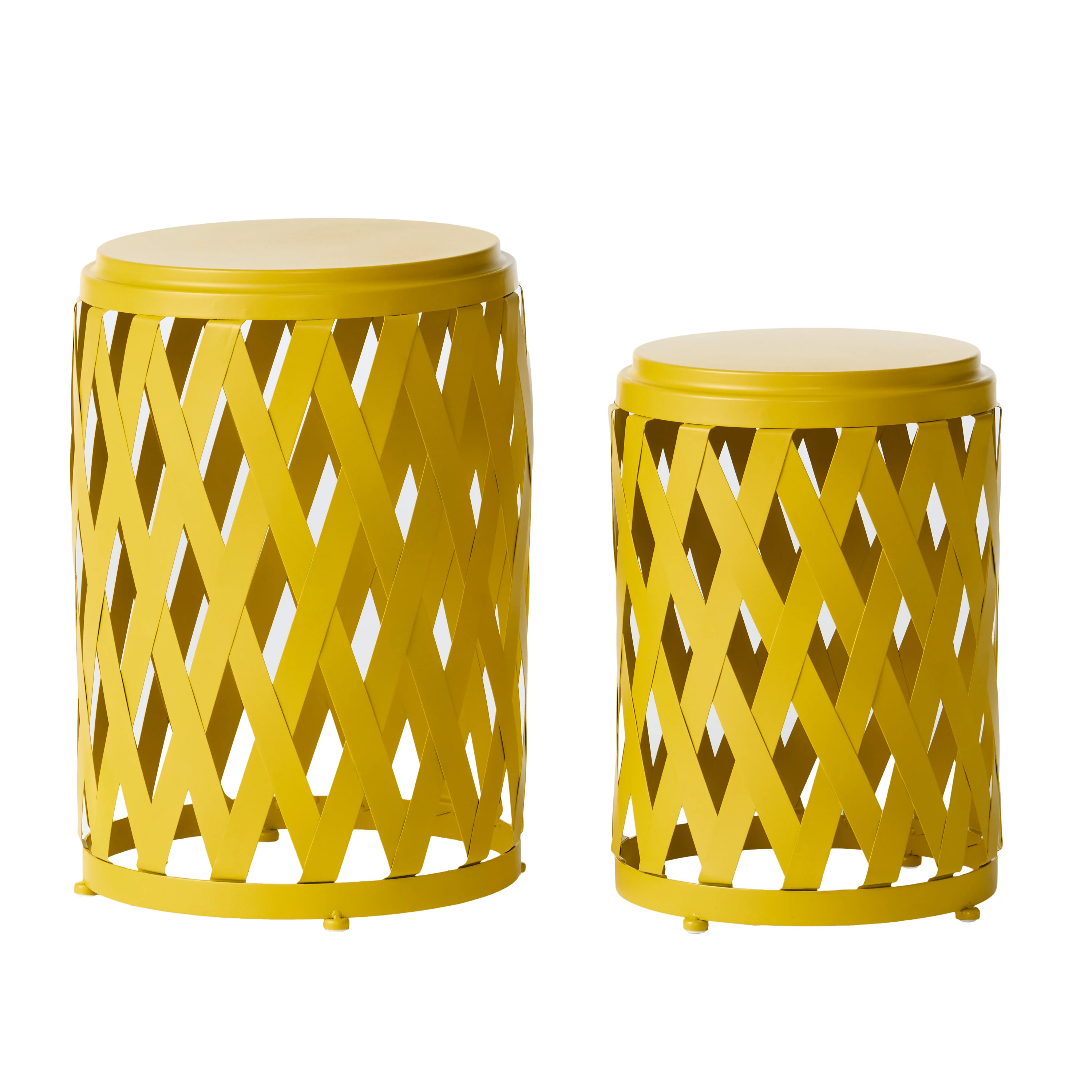 Ellen Nestable Outdoor Small and Large Iron Side Table Set (Set of 2) - furnishings