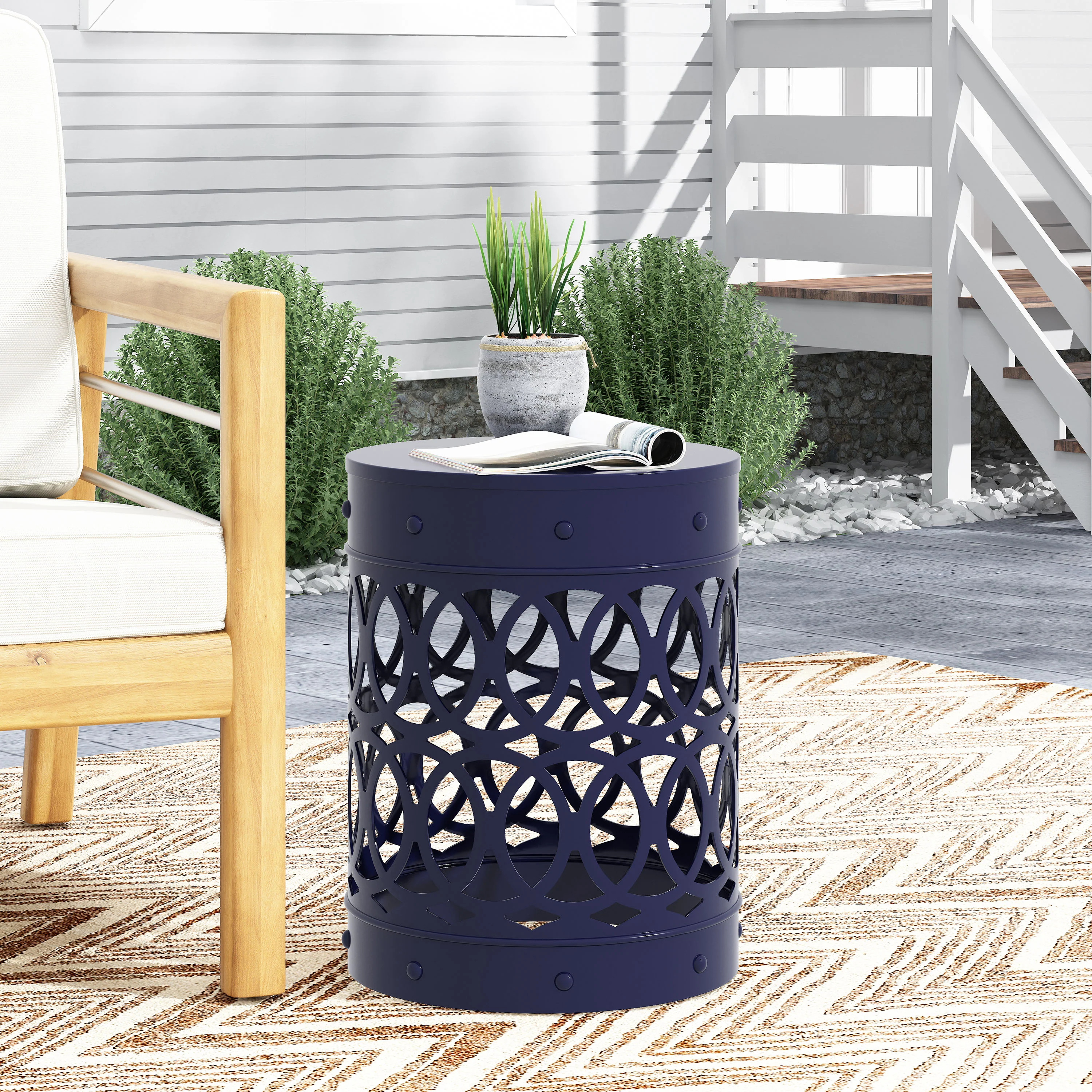 Pellerin Outdoor Metal Side Table - furnishings