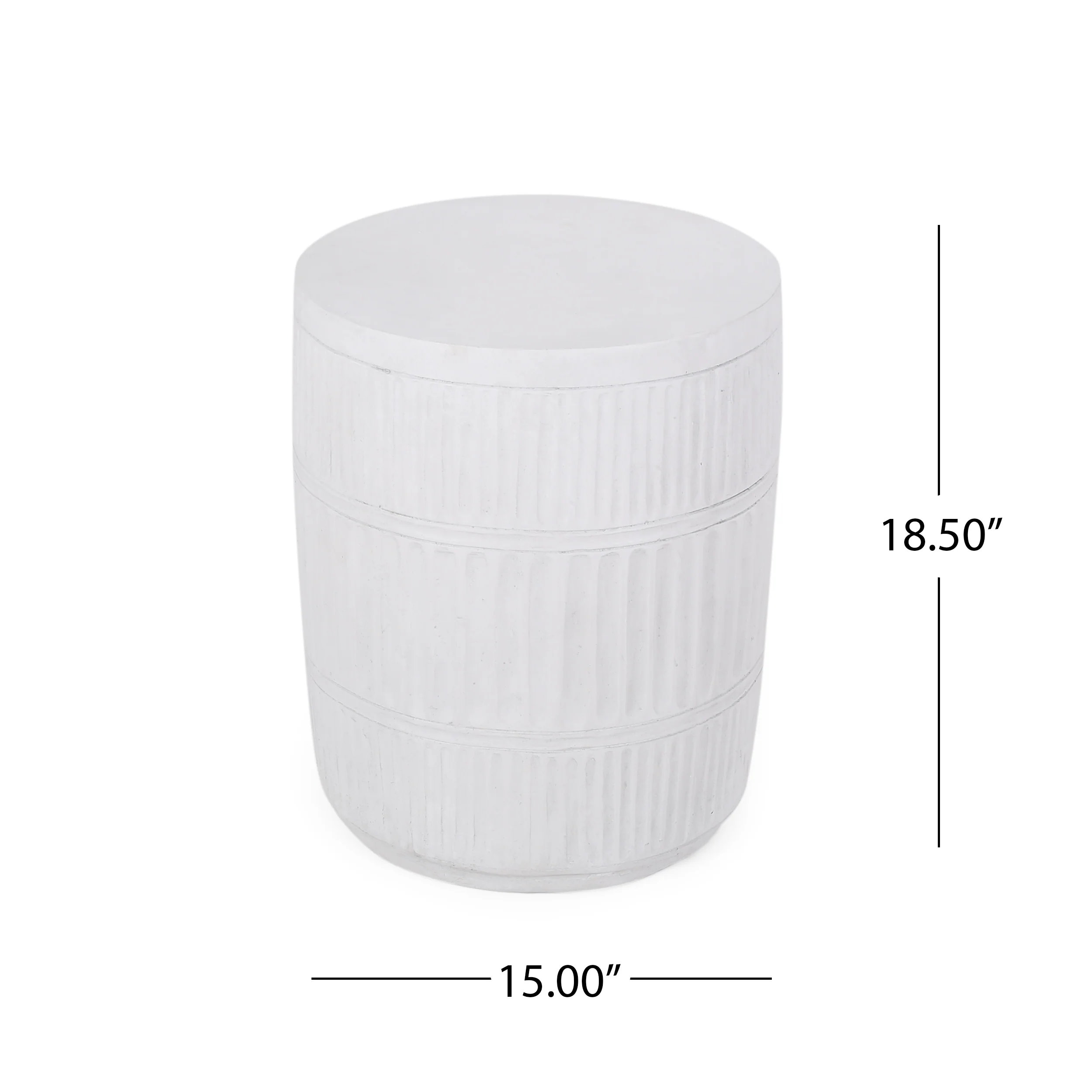 Drouin Outdoor Lightweight Concrete Side Table, Antique White - furnishings