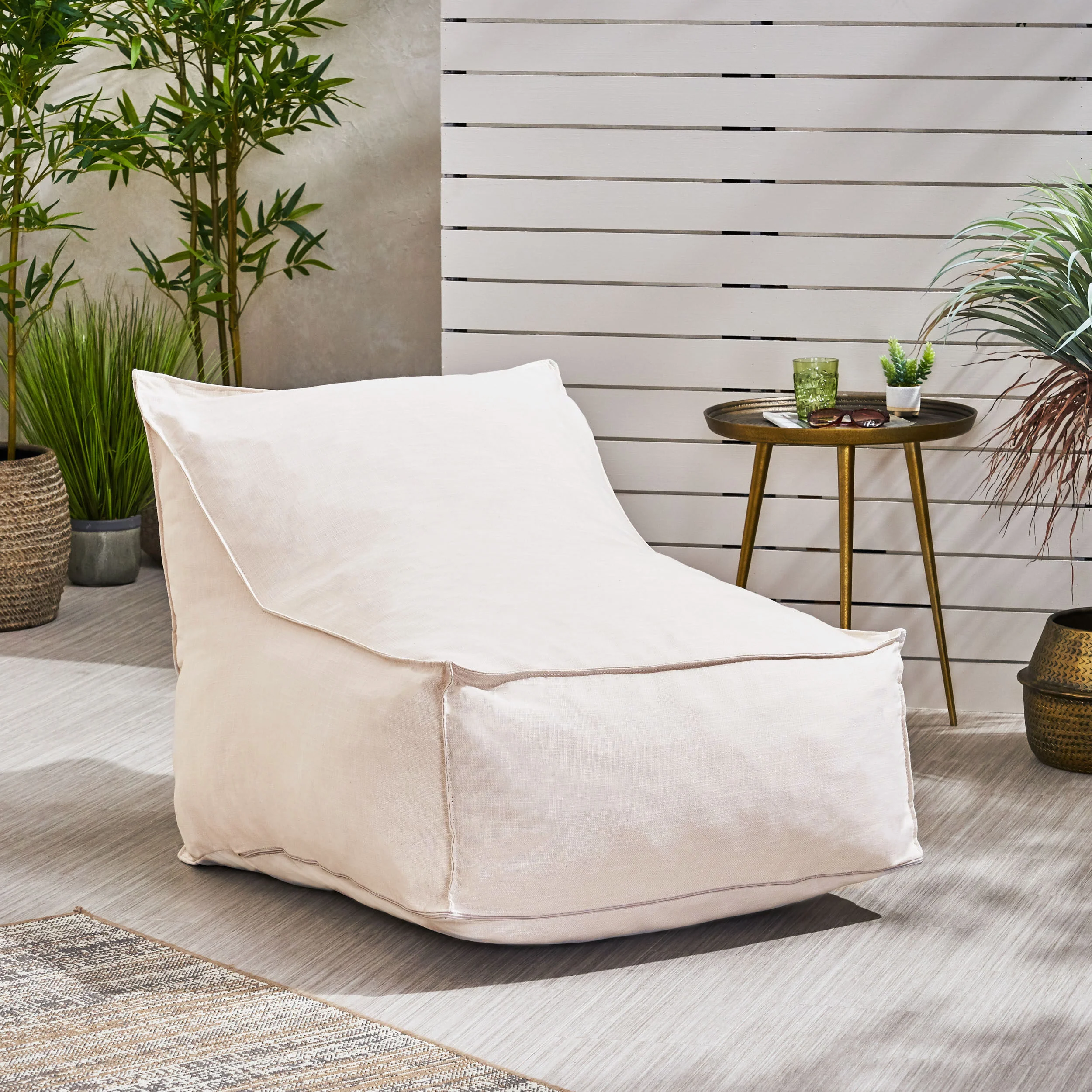 Tulum Outdoor Water Resistant Fabric Bean Bag Lounger - furnishings