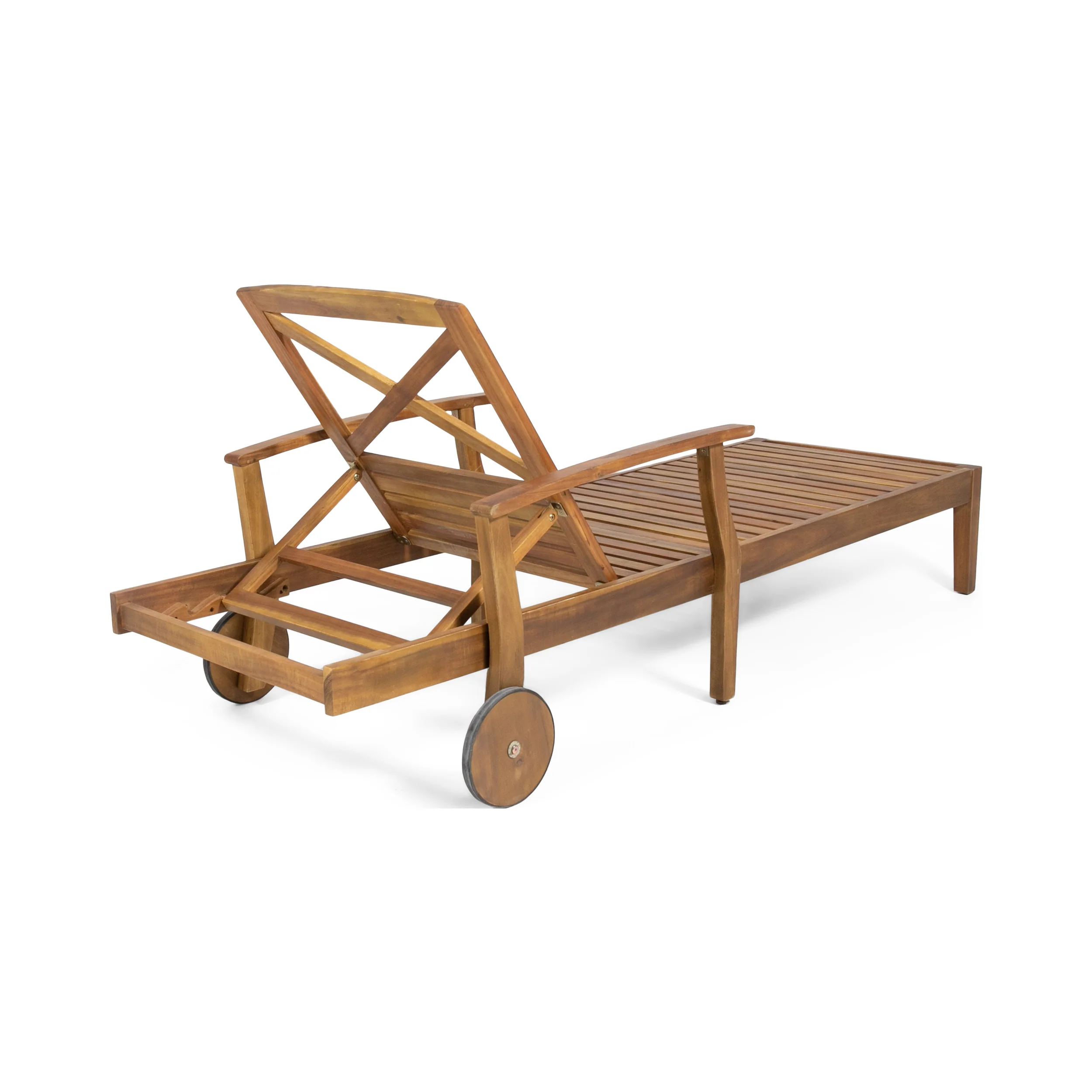 Capri Outdoor Acacia Wood 3 Piece Chaise Lounge Set - furnishings