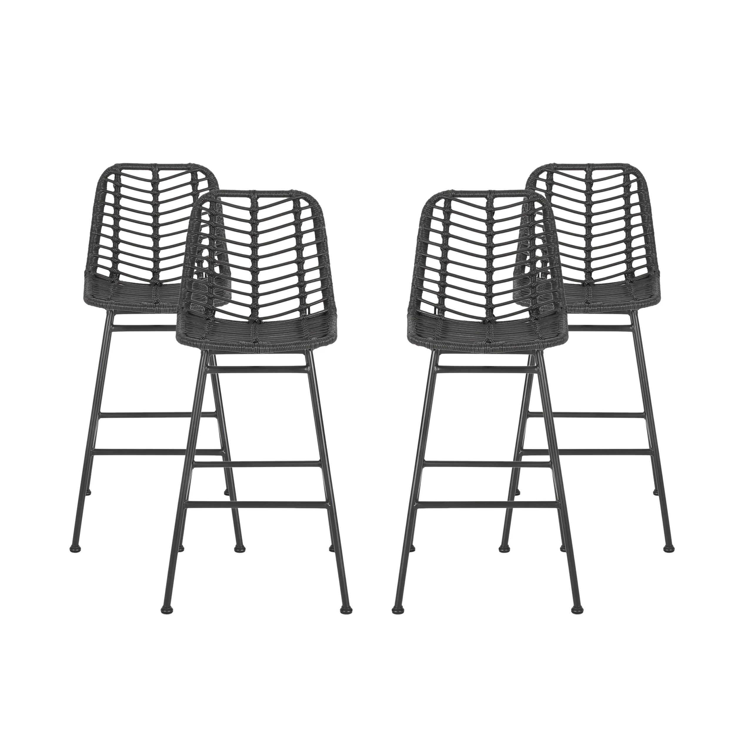 Kendal Outdoor Wicker Barstools (Set of 4) - furnishings