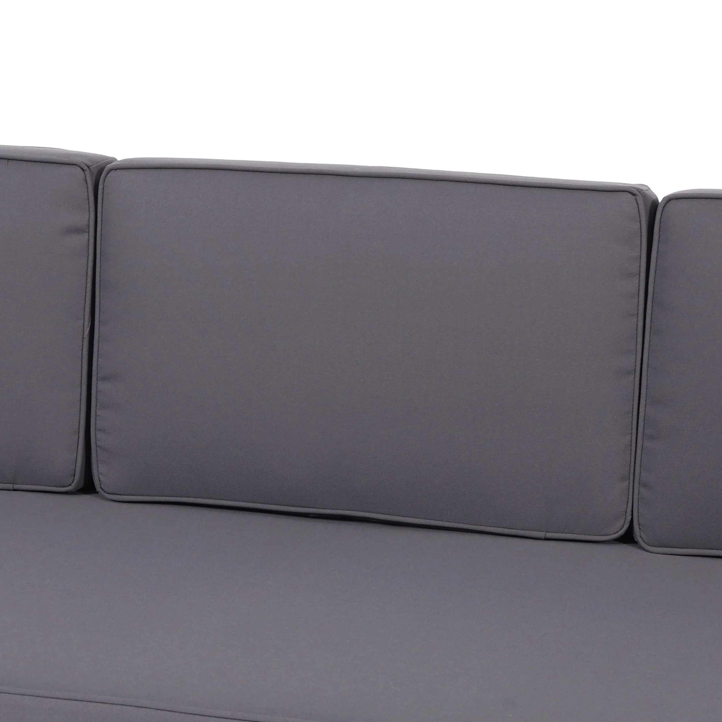 Bianca Mid-Century Modern Acacia Wood 3 Seater Sofa Chat Set with Ottoman, Teak and Dark Gray - furnishings
