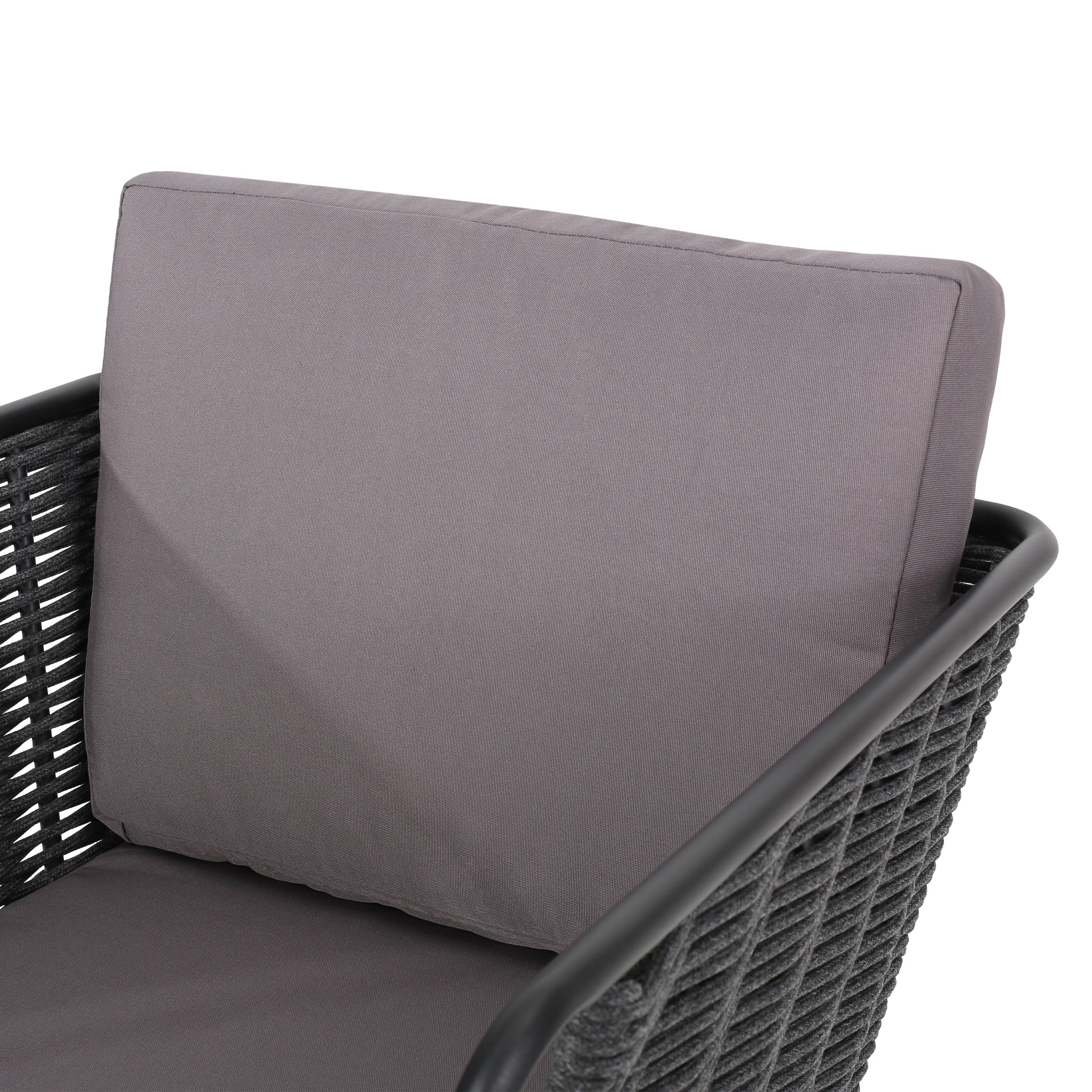 Morocco Modern Outdoor Rope Weave Club Chair with Cushions (Set of 2) - furnishings