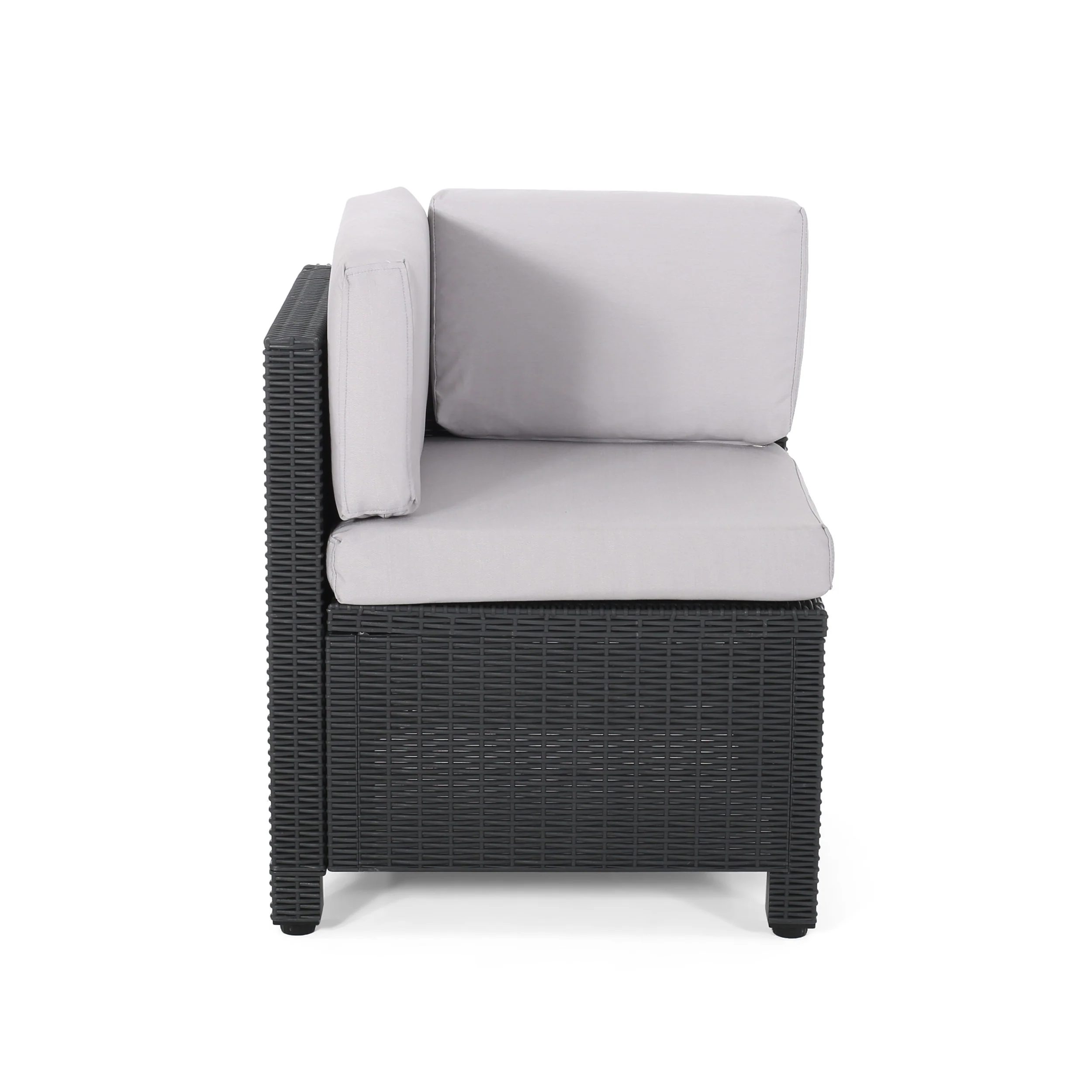 Riley Outdoor All Weather Faux Wicker 5 Seater Sectional Sofa Set with Cushions - furnishings