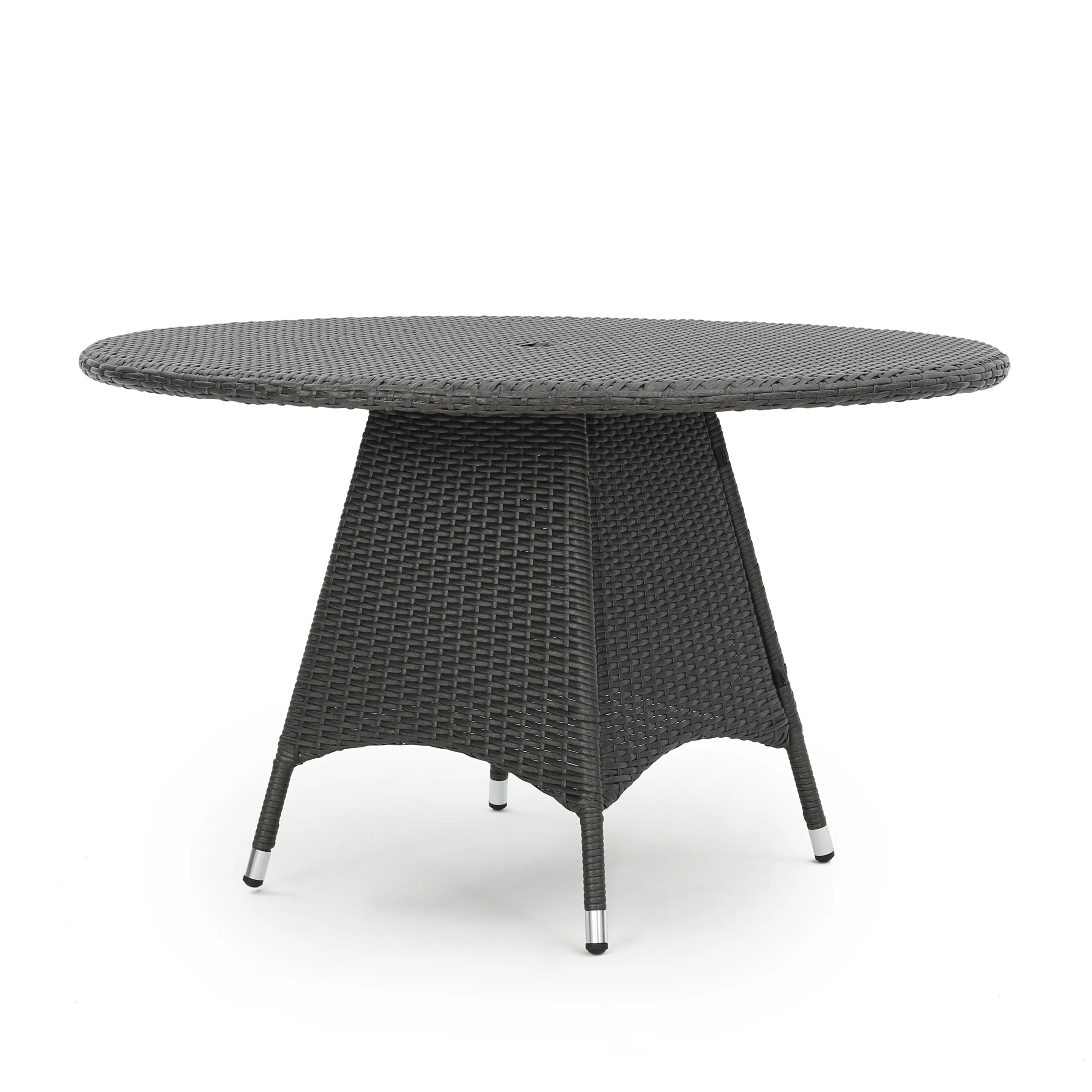 Bristle Outdoor Grey Wicker Round Dining Table - furnishings