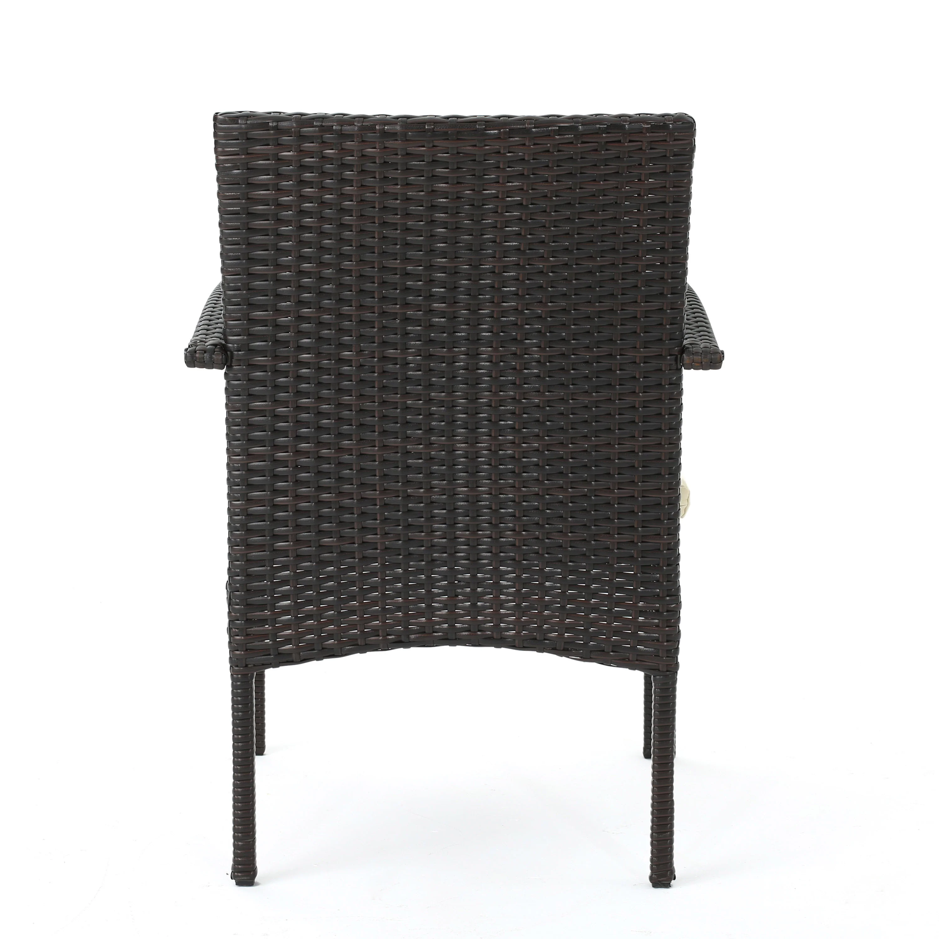 Carmela Outdoor Multibrown PE Wicker Dining Chairs (Set of 2) - furnishings