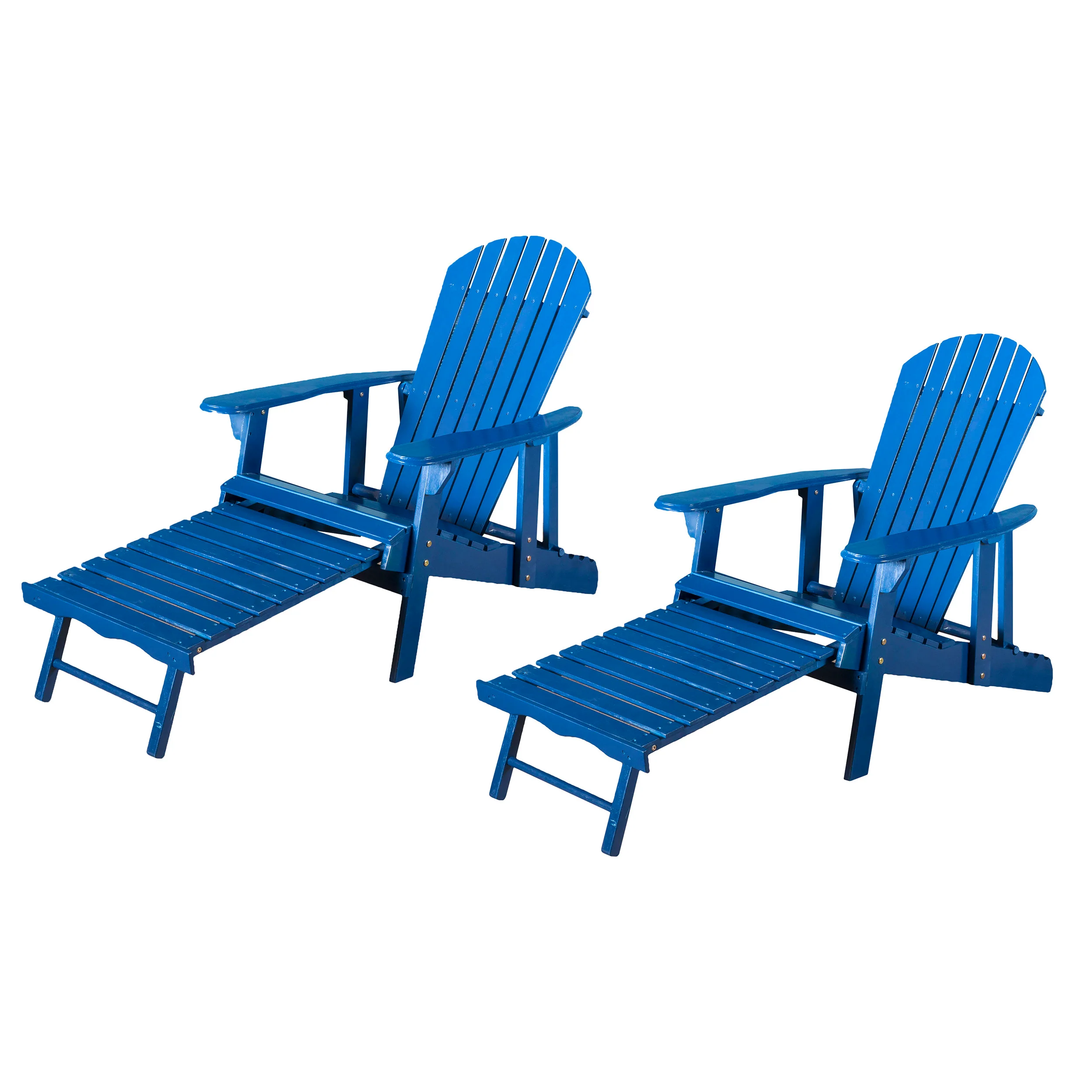 Kono Outdoor Acacia Wood Reclining Adirondack Chair with Footrest - furnishings