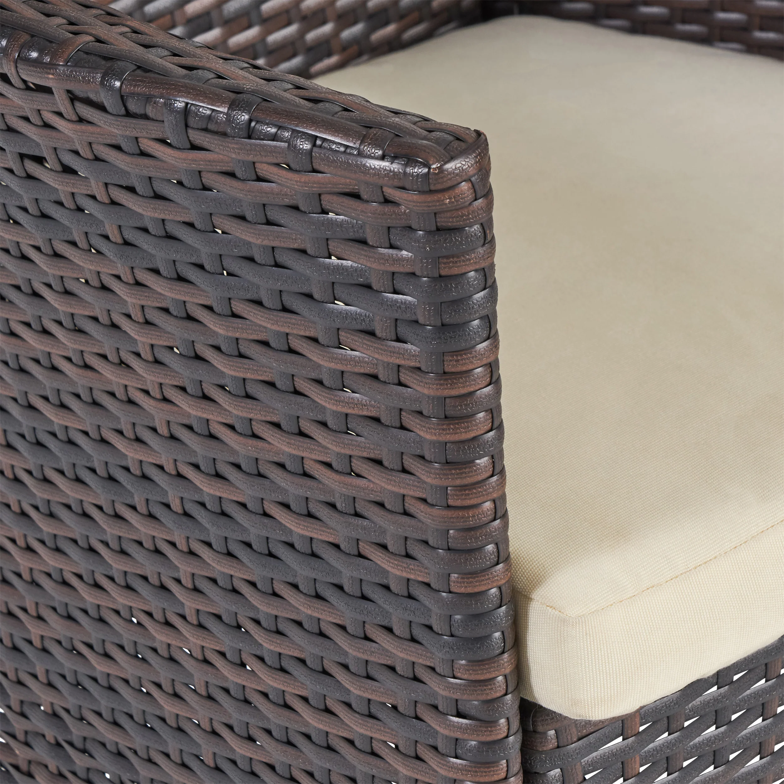 Clementine Outdoor 3pc Multibrown Wicker Bistro Set - furnishings