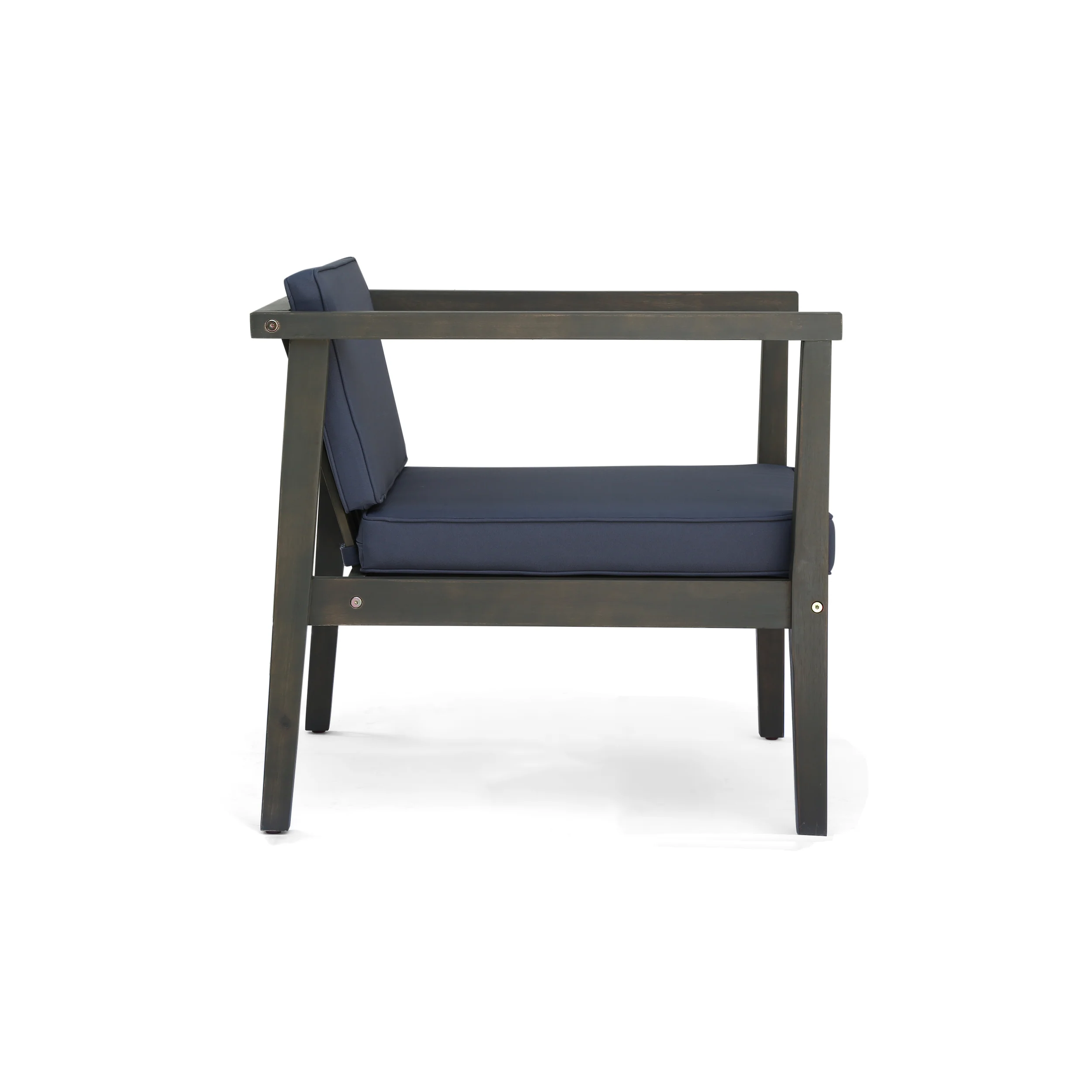 Thomson Outdoor Acacia Wood Club Chairs with Water-Resistant Cushions (Set of 4) - furnishings