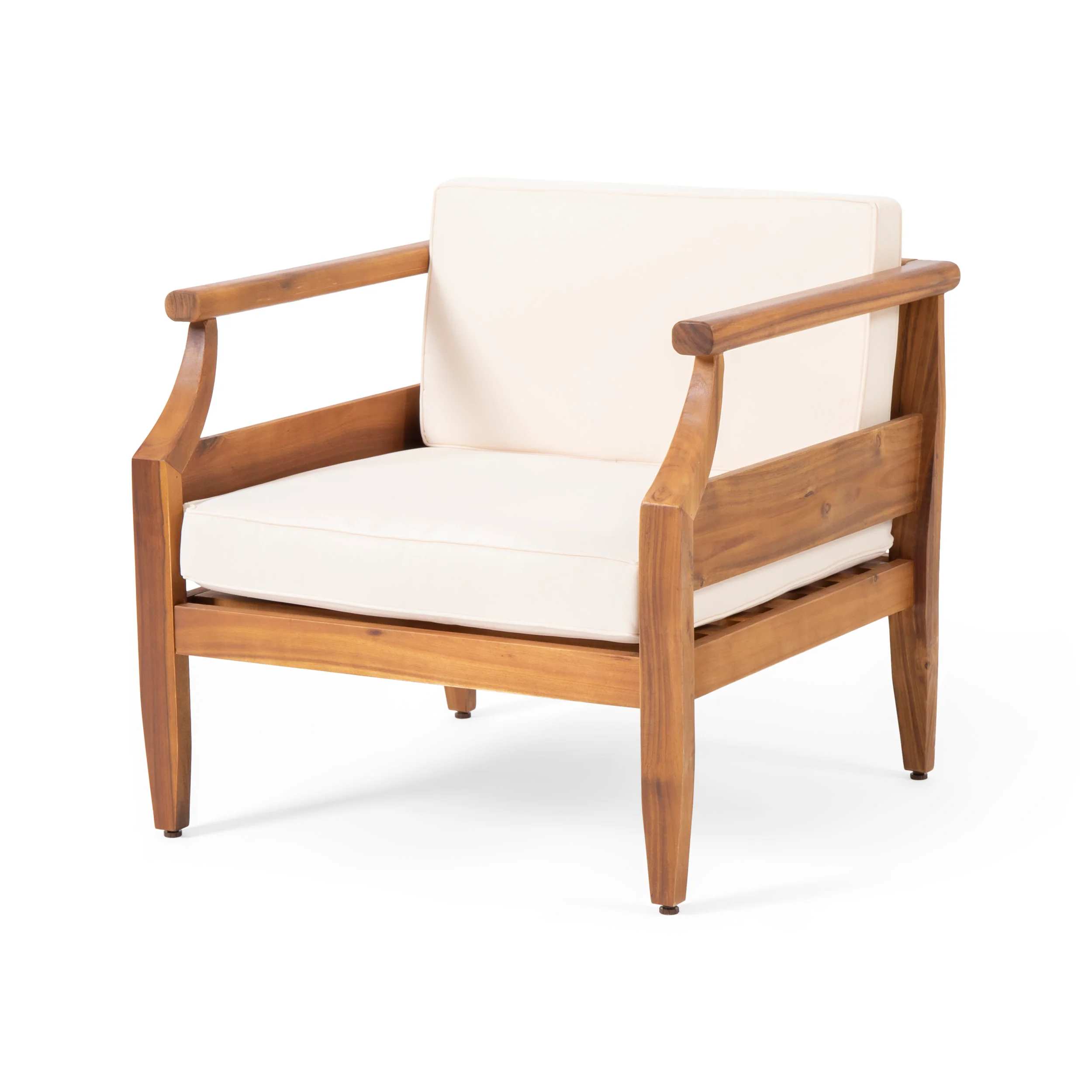Bianca Outdoor Acacia Wood Club Chairs with Cushions - furnishings