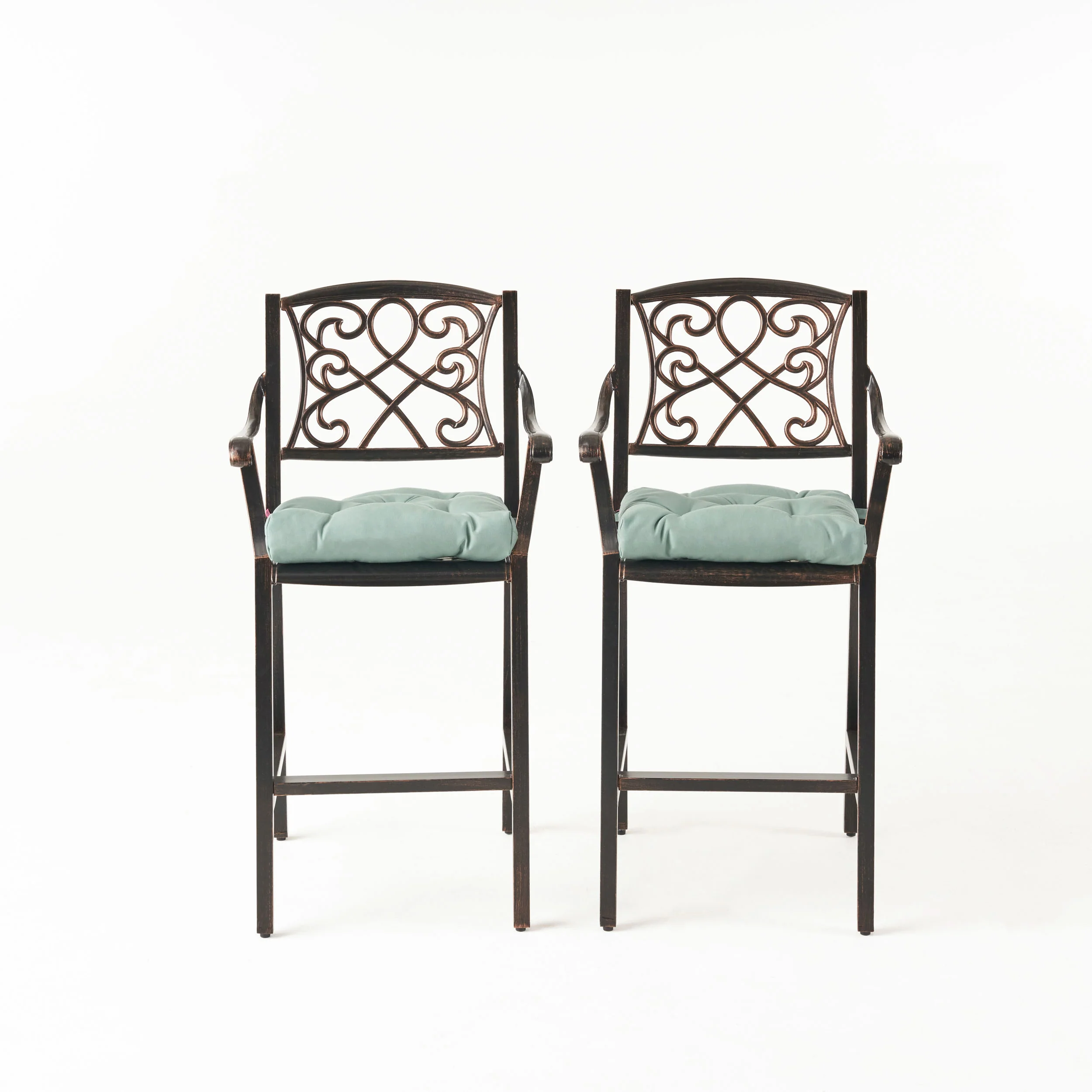 Mariella Outdoor Barstool with Cushion (Set of 2) - furnishings
