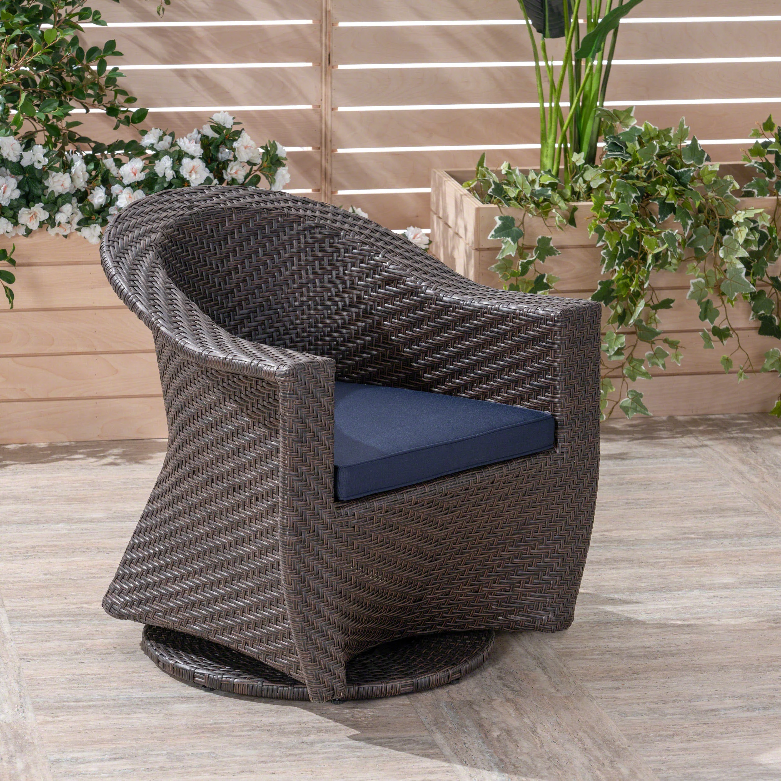 Koch Outdoor Wicher Swivel Chair - furnishings