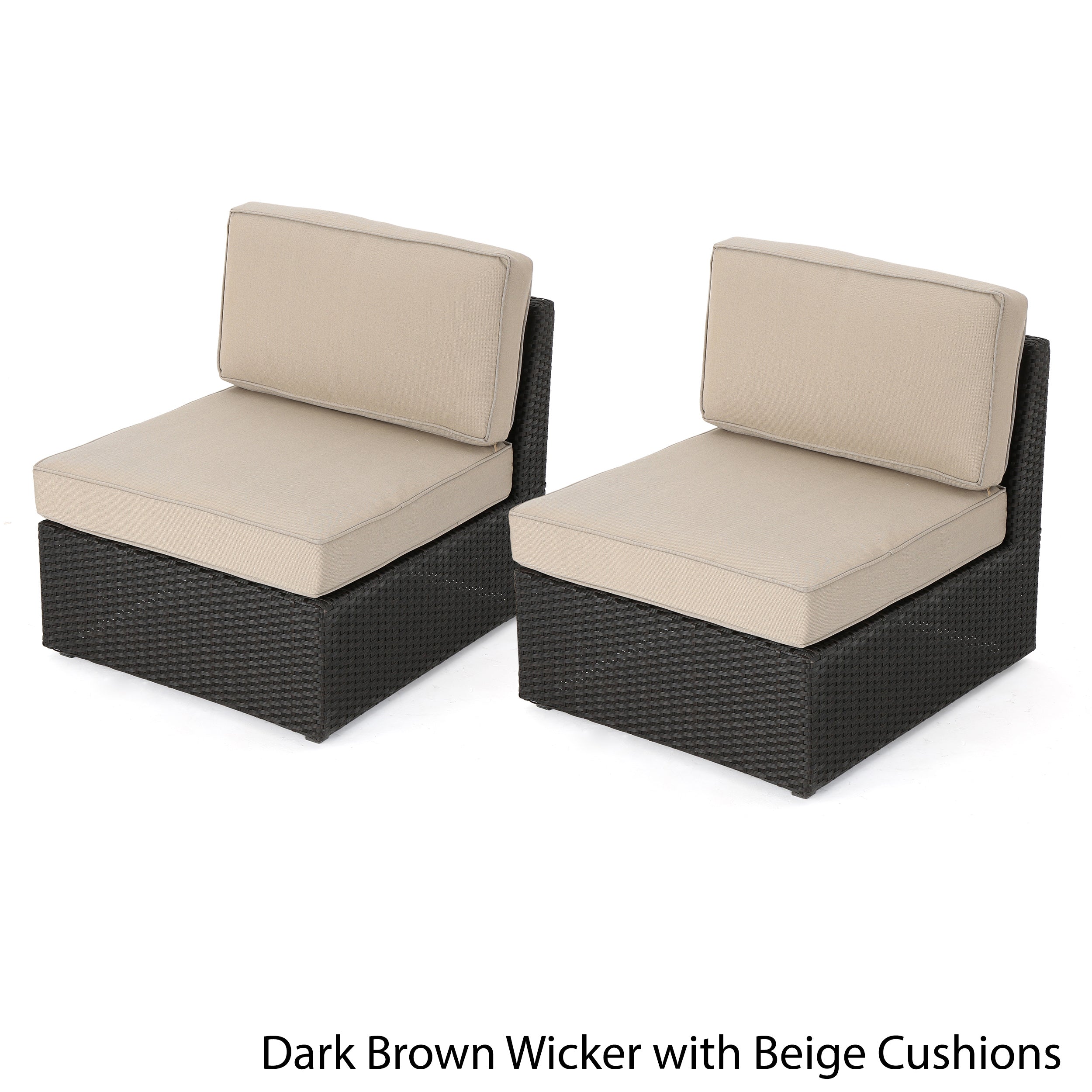 Reddington Outdoor Wicker Sectional Sofa Seat w/ Cushions (set of 2) - furnishings