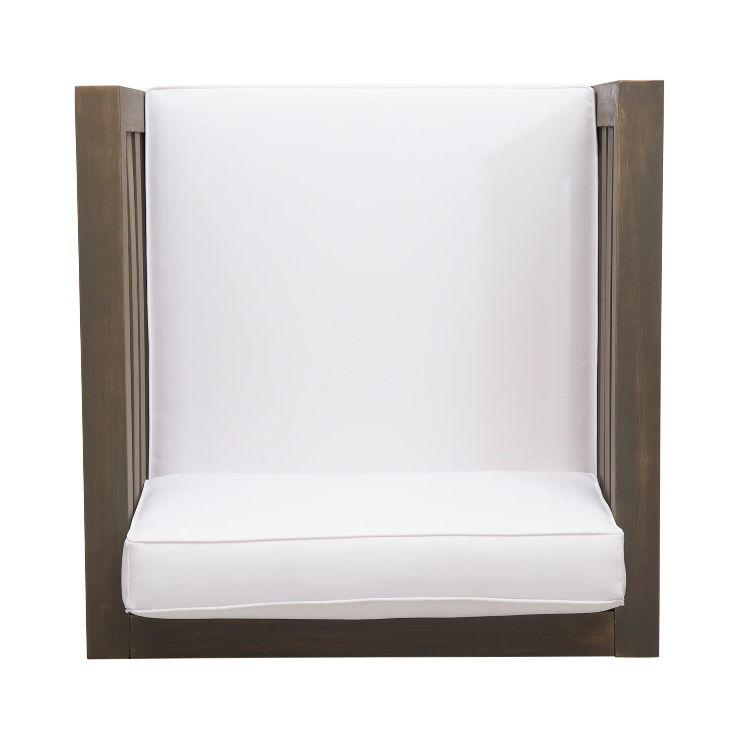 Louise Outdoor Acacia Wood Club Chair with Cushion - furnishings