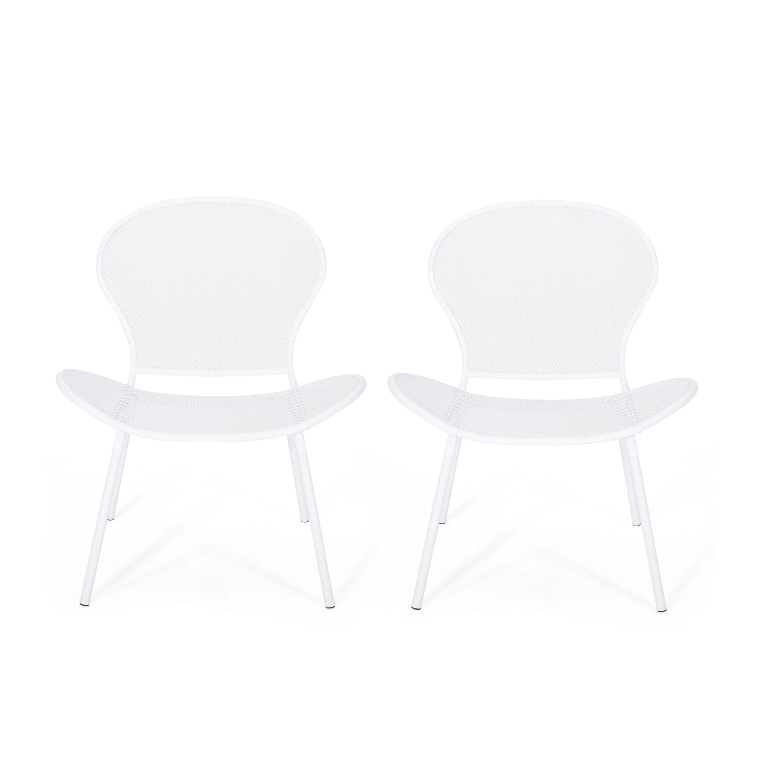 Tristian Modern Outdoor Iron Club Chair (Set of 2) - furnishings
