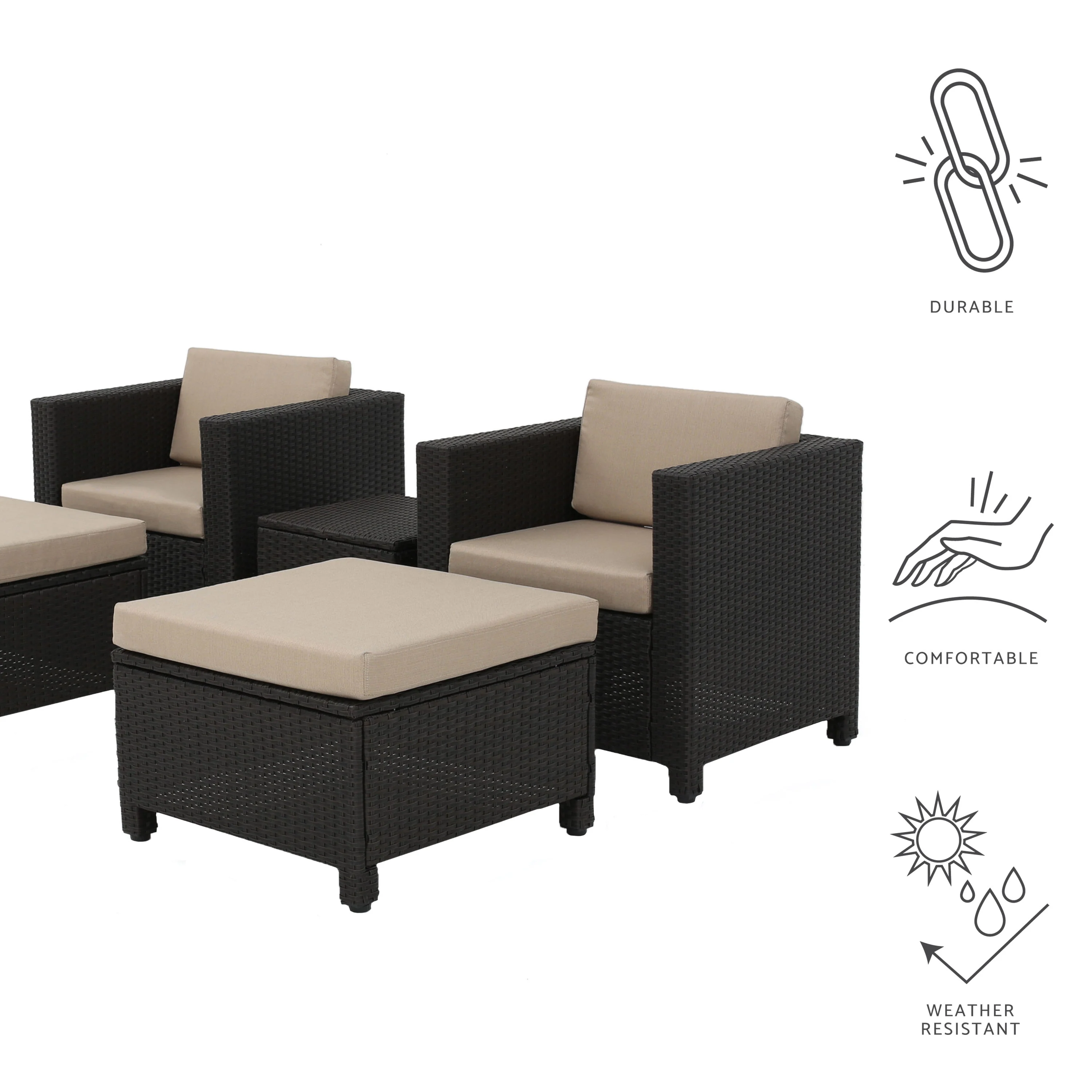 Budva Outdoor 5pc Chat Set w/ Cushions - furnishings