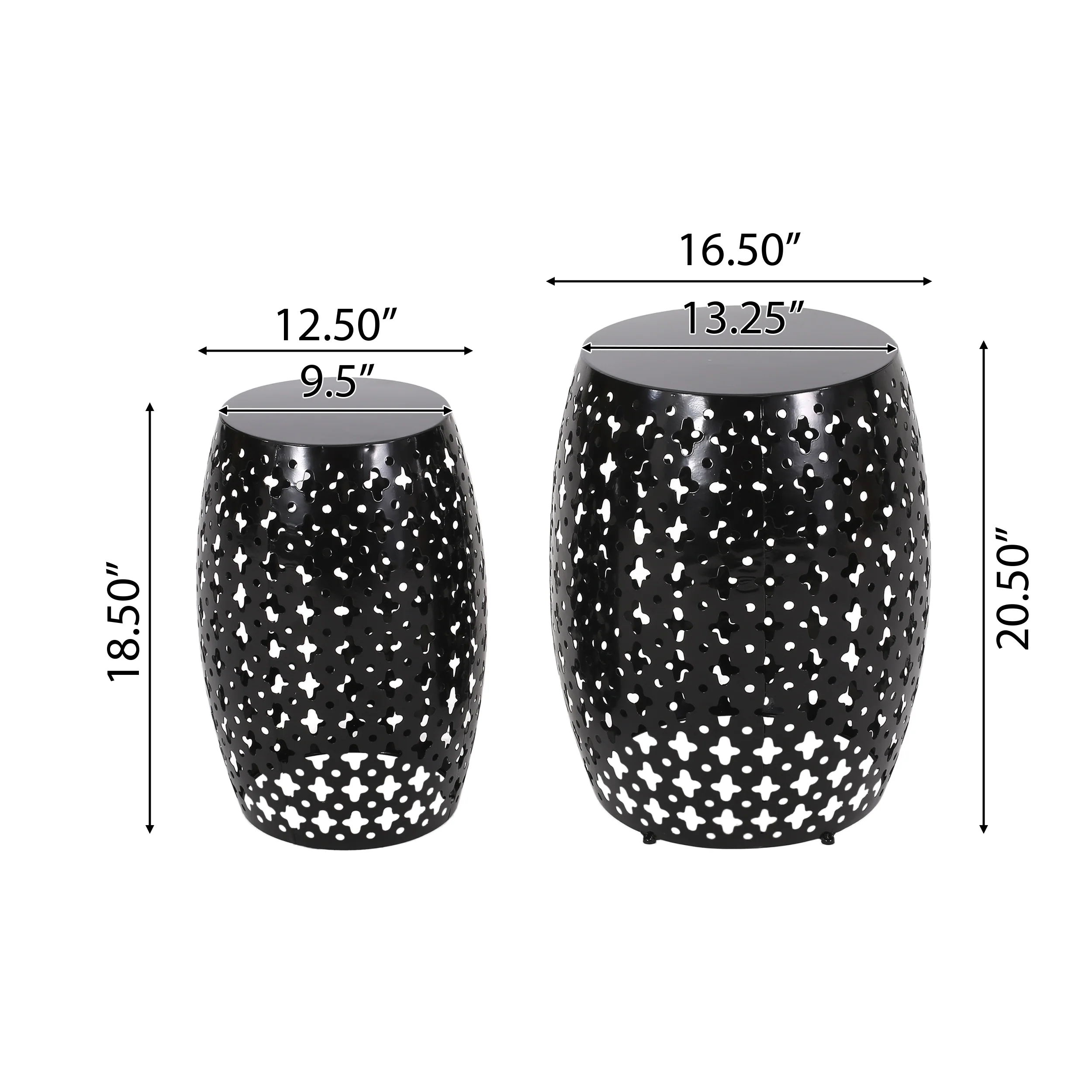 Wichita Outdoor Metal Side Tables, Set of 2 - furnishings